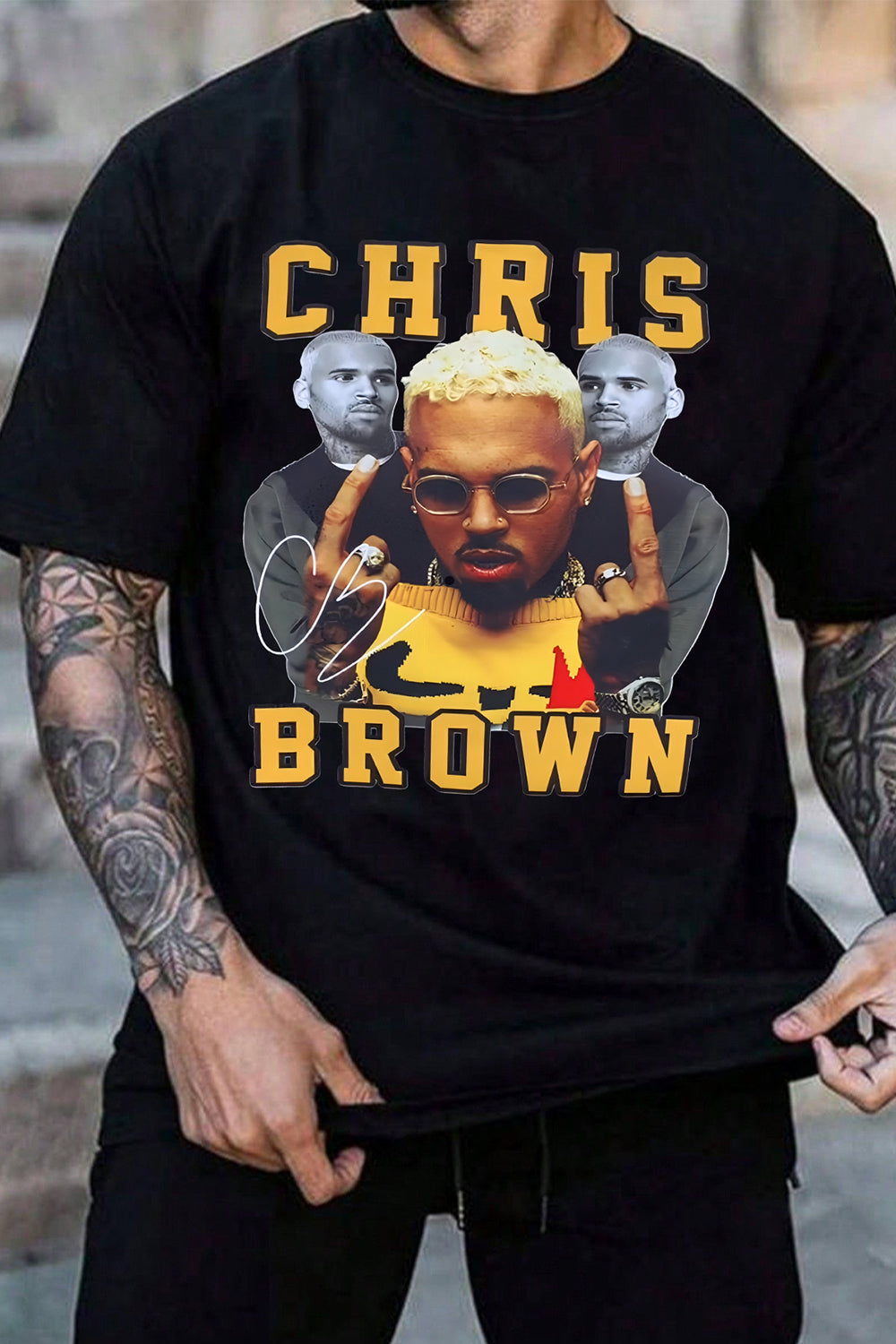 New T-Shirt Chris Brown Merch, Shirt Chris Brown Breezy Tour Graphic For Men