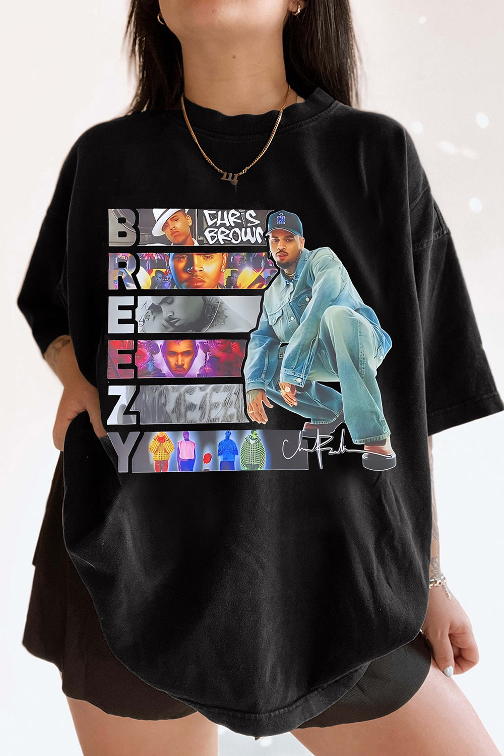 New T-Shirt Chris Brown Merch, Shirt Chris Brown Breezy Merch For Women