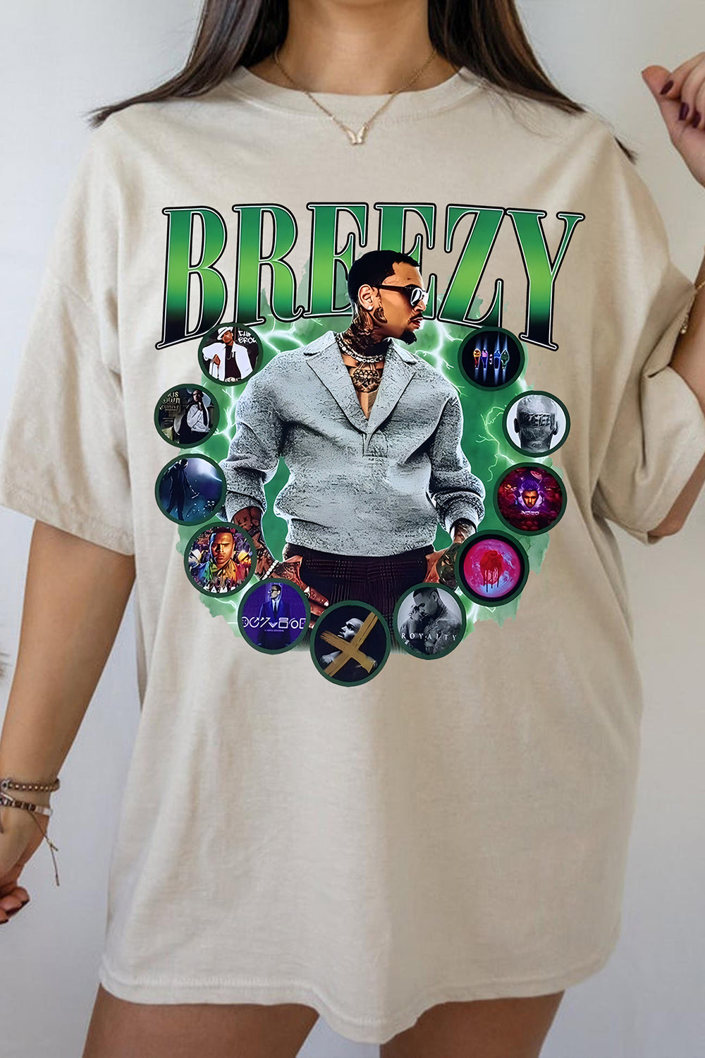 New T-Shirt Chris Brown Merch, Shirt Chris Brown Breezy 1111 Tour For Women