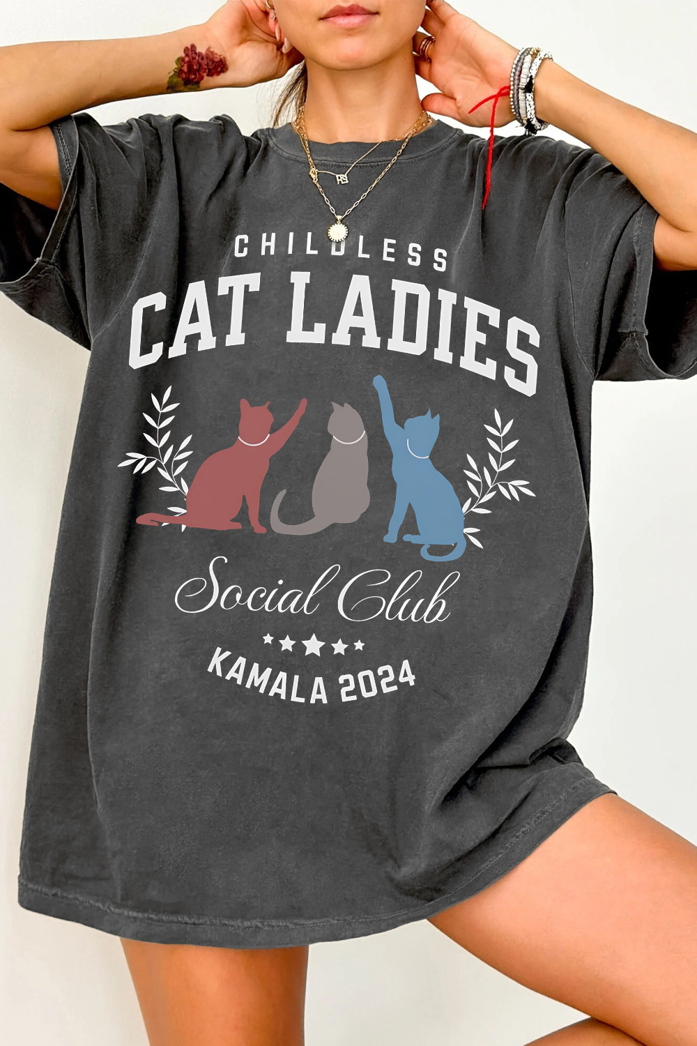 New T-Shirt Childless Cat Merch, Shirt Childless Cat Lady Girl Power For Women