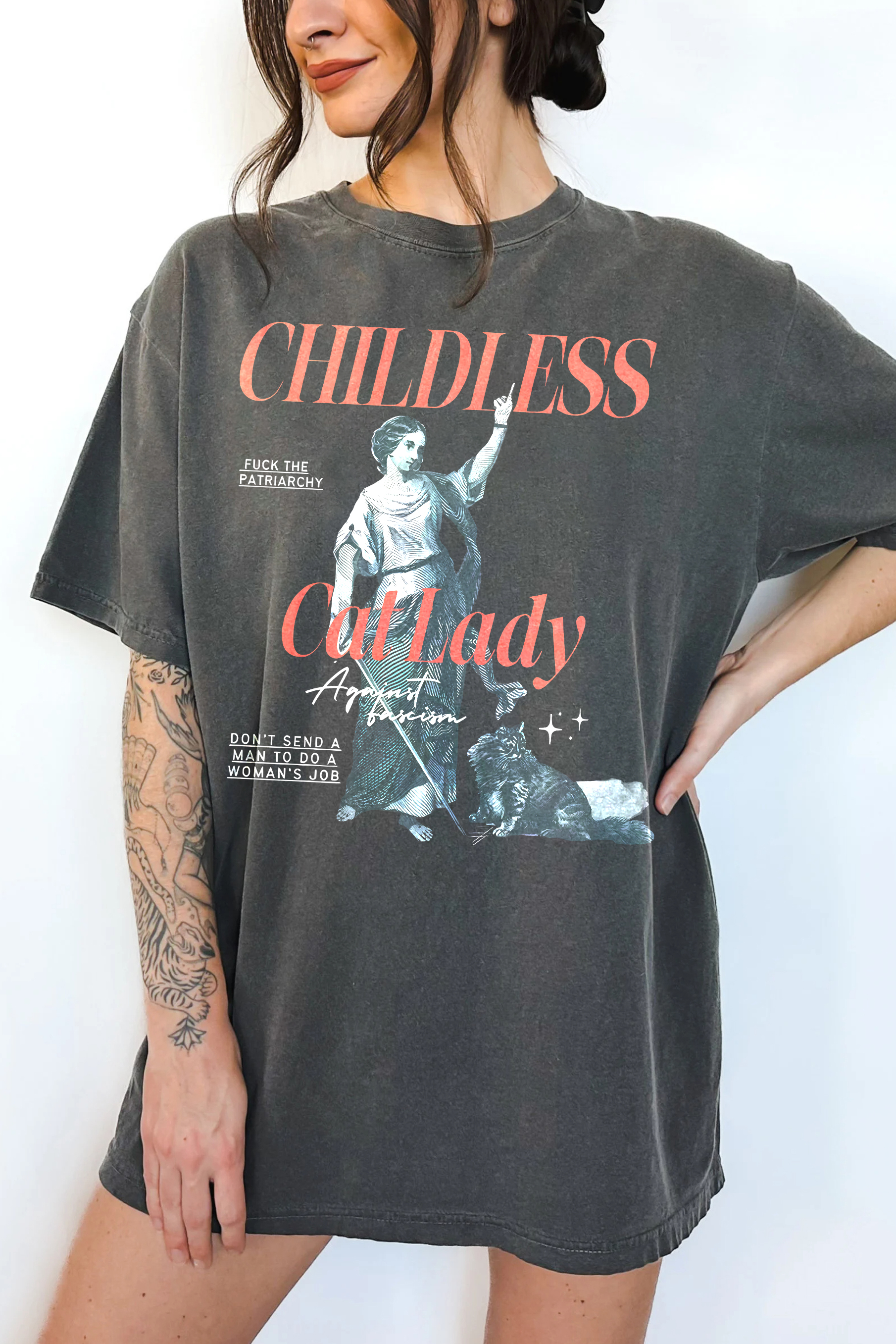 T-Shirt Childless Cat Merch, Shirt Childless Cat Ladies Girl Power For Women