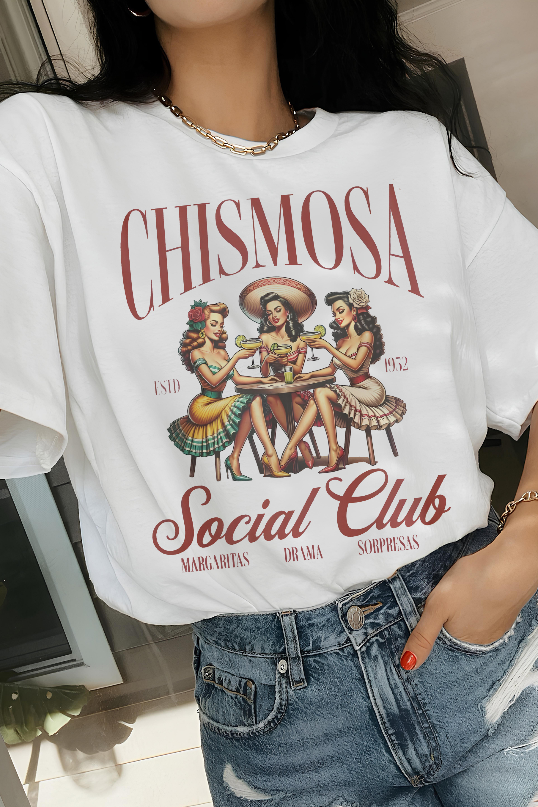 T-Shirt Chismosa Social Merch, Shirt Chismosa Social Club For Women