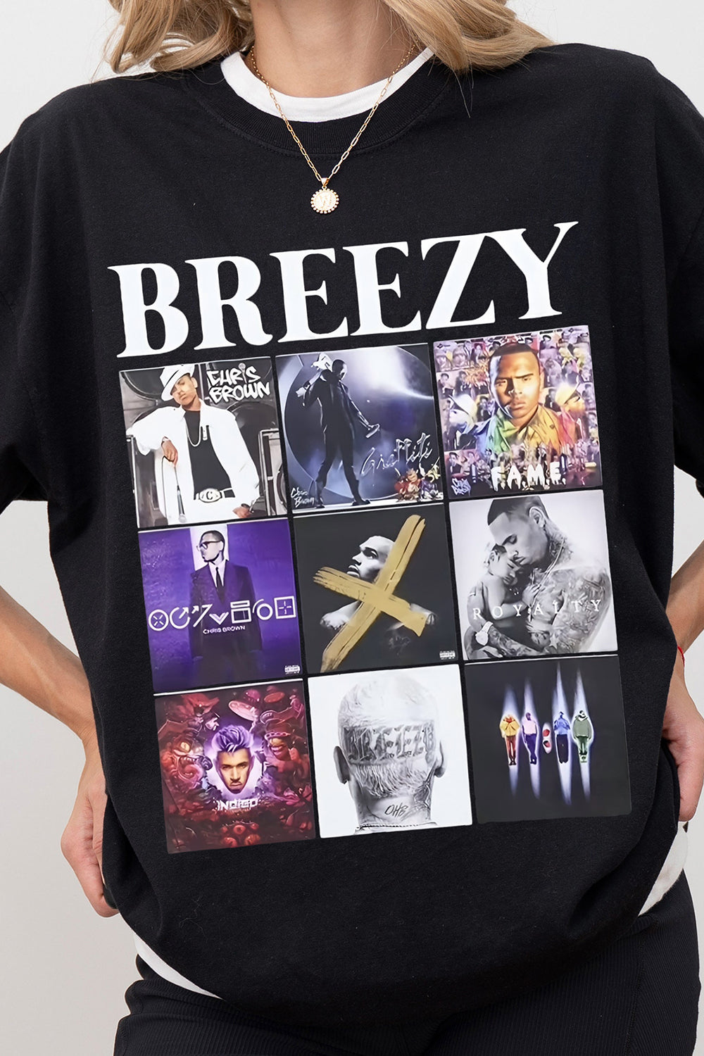 T-Shirt Breezy Album Merch, Shirt Breezy Album Chris Brown Concert?Graphic For Women