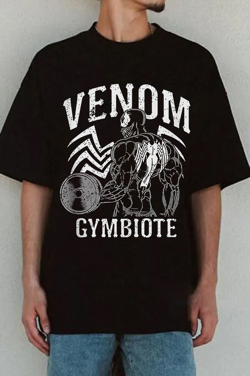 New T-Shirt Casual Letter Merch, Shirt Casual Letter Venom Print Short-Sleeved