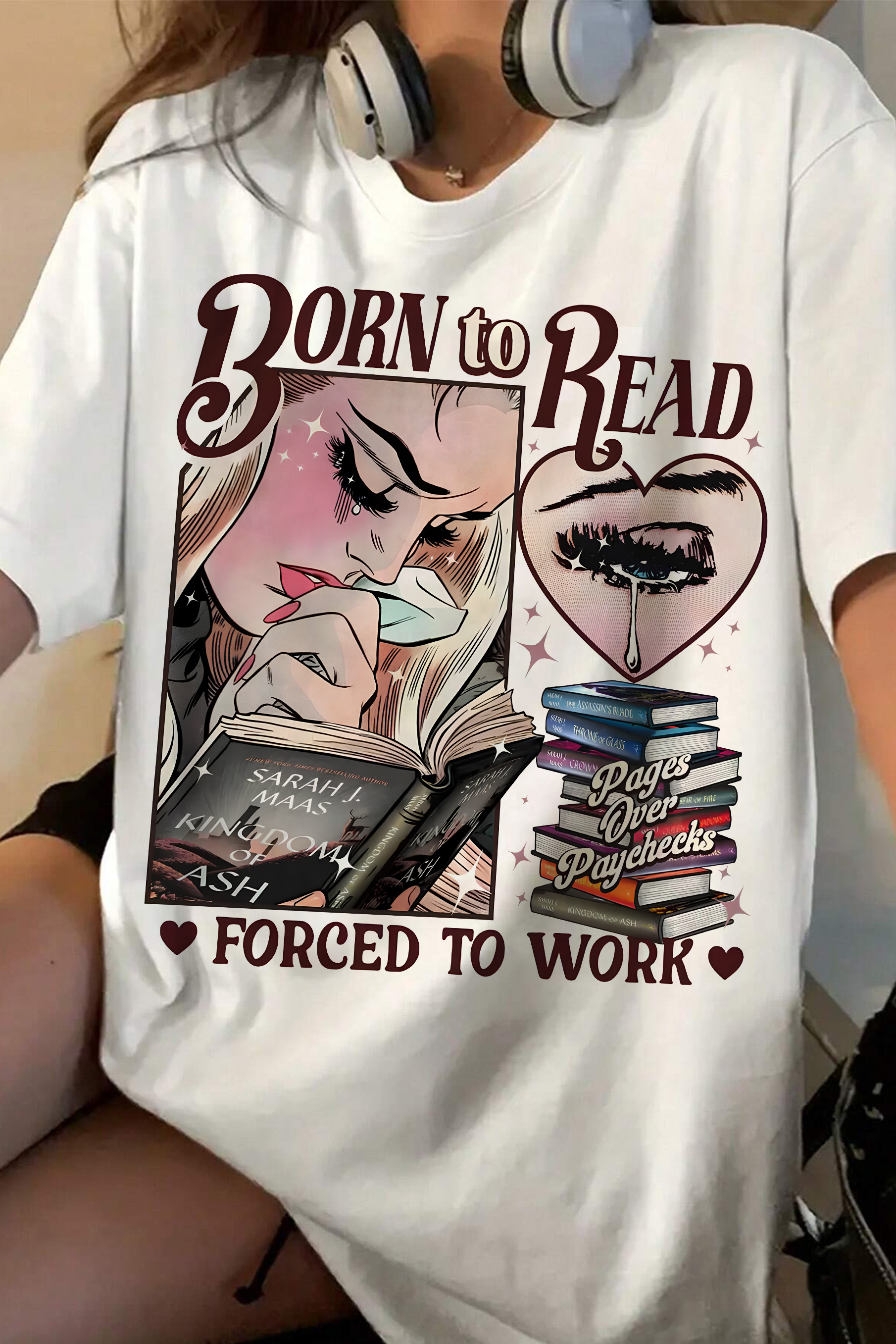 New T-Shirt Born To Merch, Shirt Born To Read Bookish For Women
