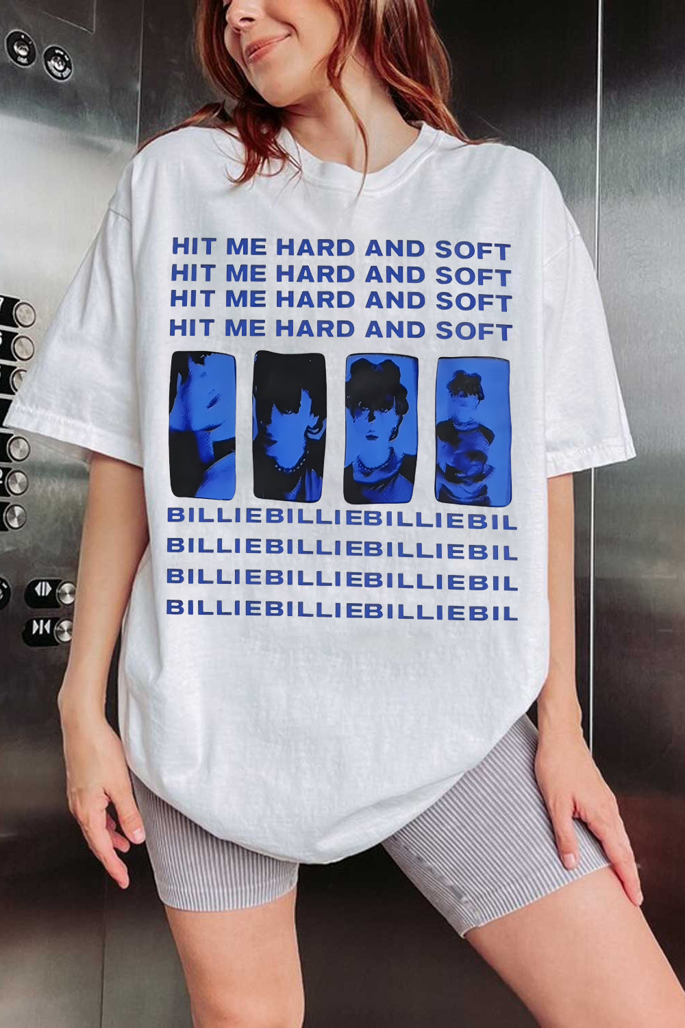 New T-Shirt Billie Eilish Merch, Shirt Billie Eilish Hit Me Hard And Soft Tour For Women