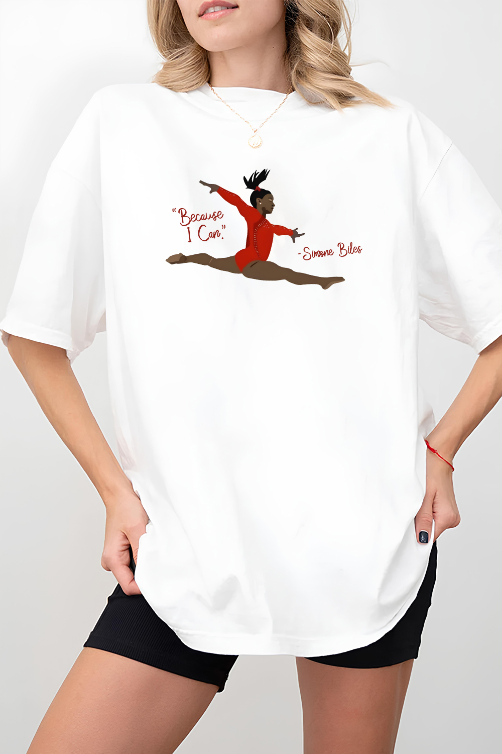 New T-Shirt Because I Merch, Shirt Because I Can Mental Health Simone Biles Olympics For Women