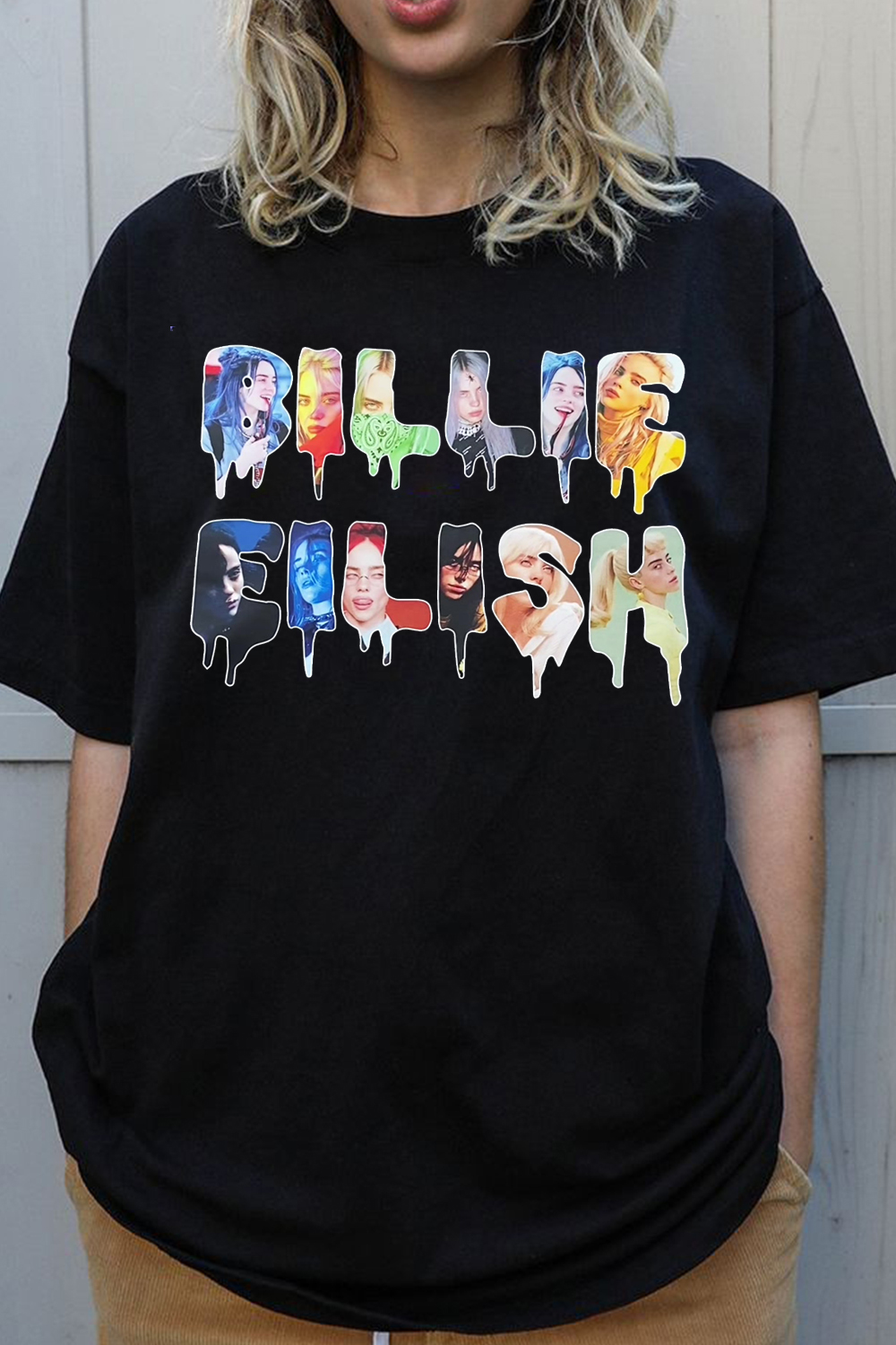 New T-Shirt Billie Eilish Merch, Shirt Billie Eilish Short-Sleeved With Letters