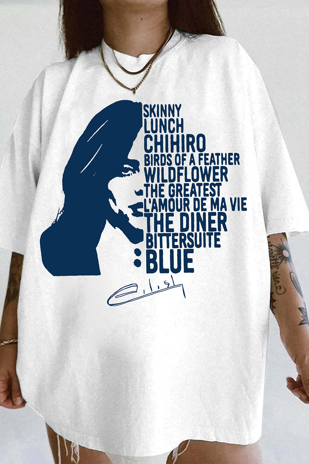 New T-Shirt Billie Eilish Merch, Shirt Billie Eilish Hit Me Hard And Soft Tracklist For Women