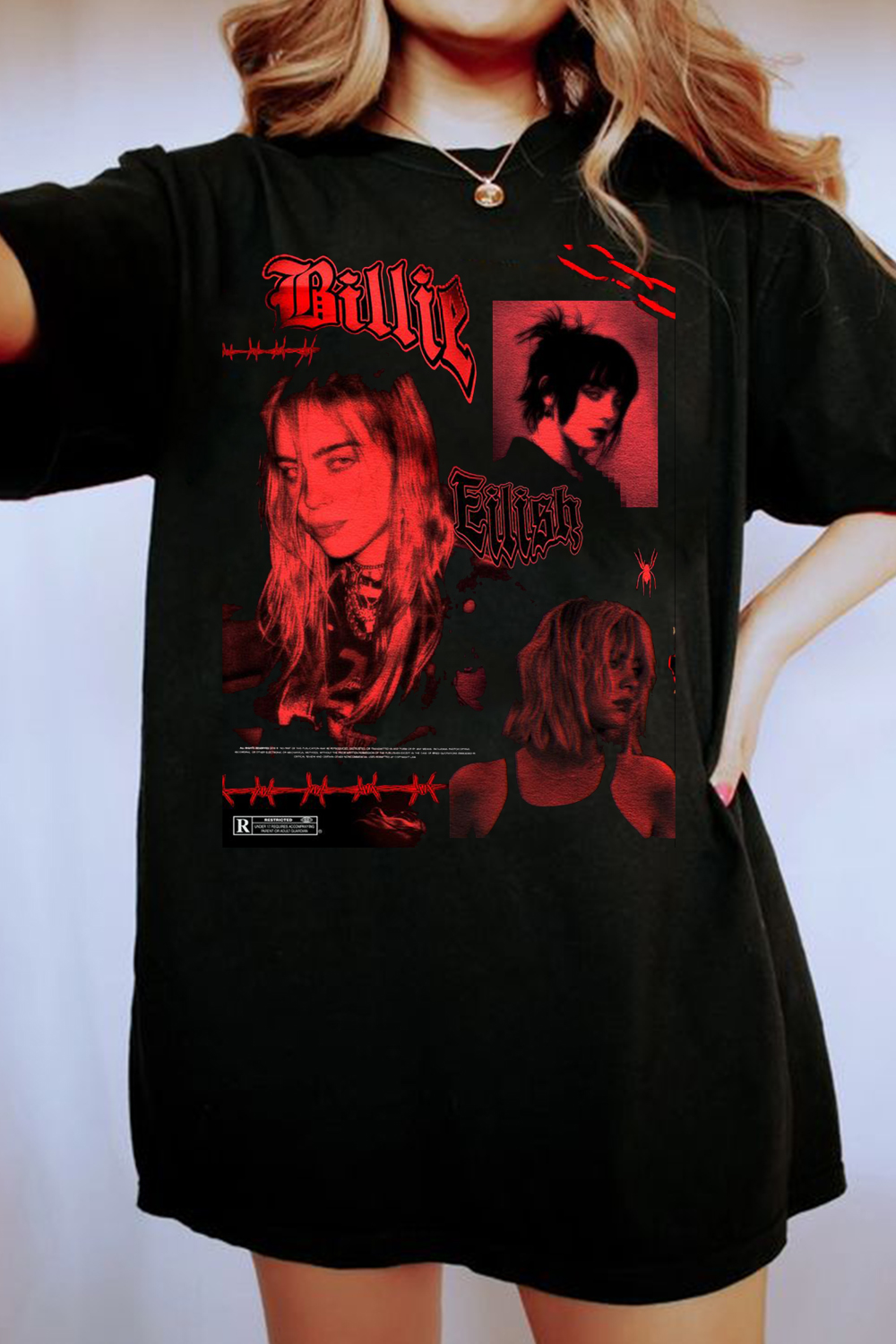 New T-Shirt Billie Eilish Merch, Shirt Billie Eilish Creative Casual Round Neck Short Sleeve