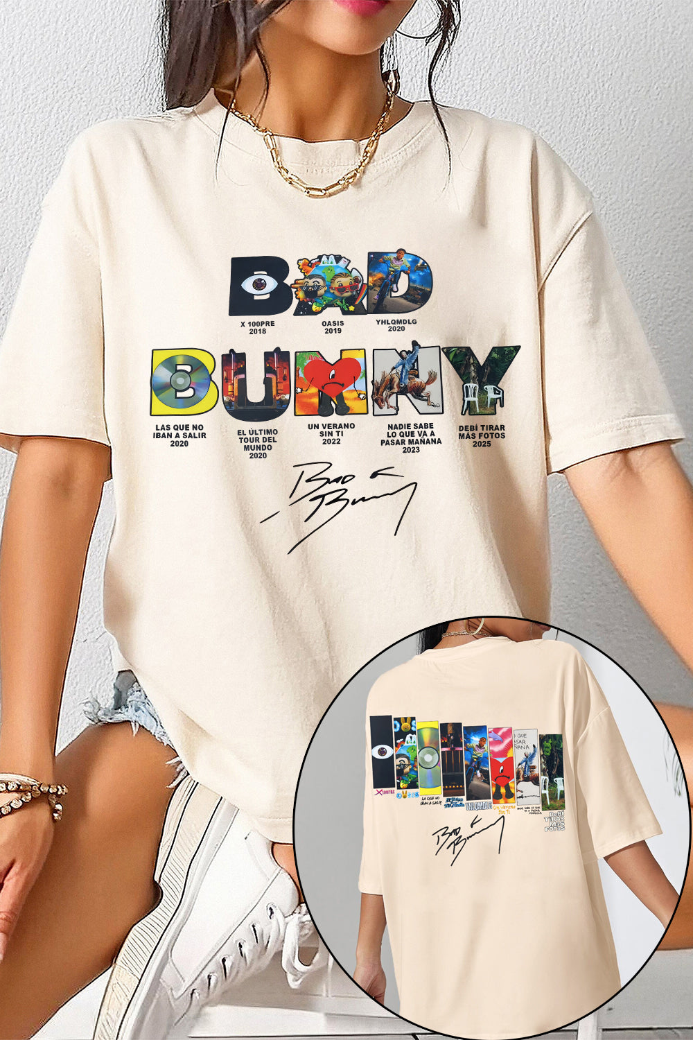 New T-Shirt Bad Bunny Merch, Shirt Bad Bunny Concert Dtml Album For Women