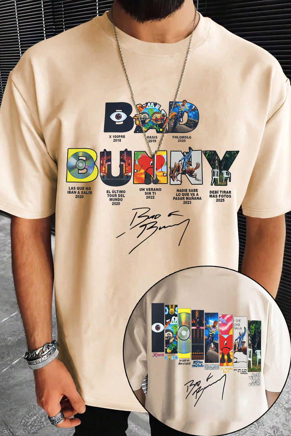 T-Shirt Bad Bunny Merch, Shirt Bad Bunny Concert Dtml Album For Men