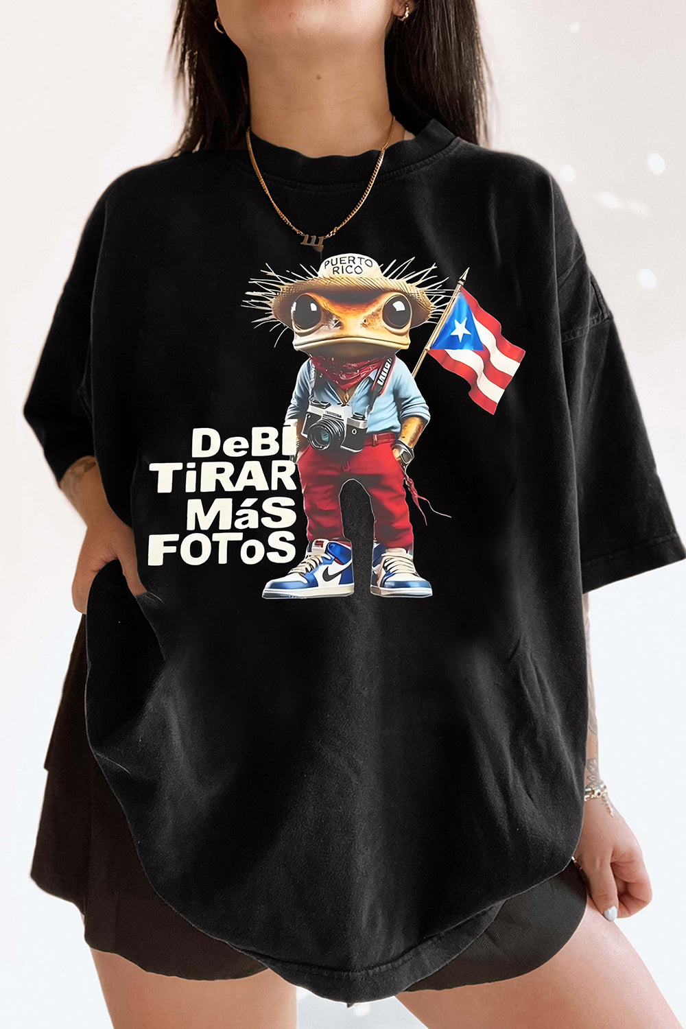 New T-Shirt Bad Bunny Merch, Shirt Bad Bunny Dtmf Frog Flag For Women