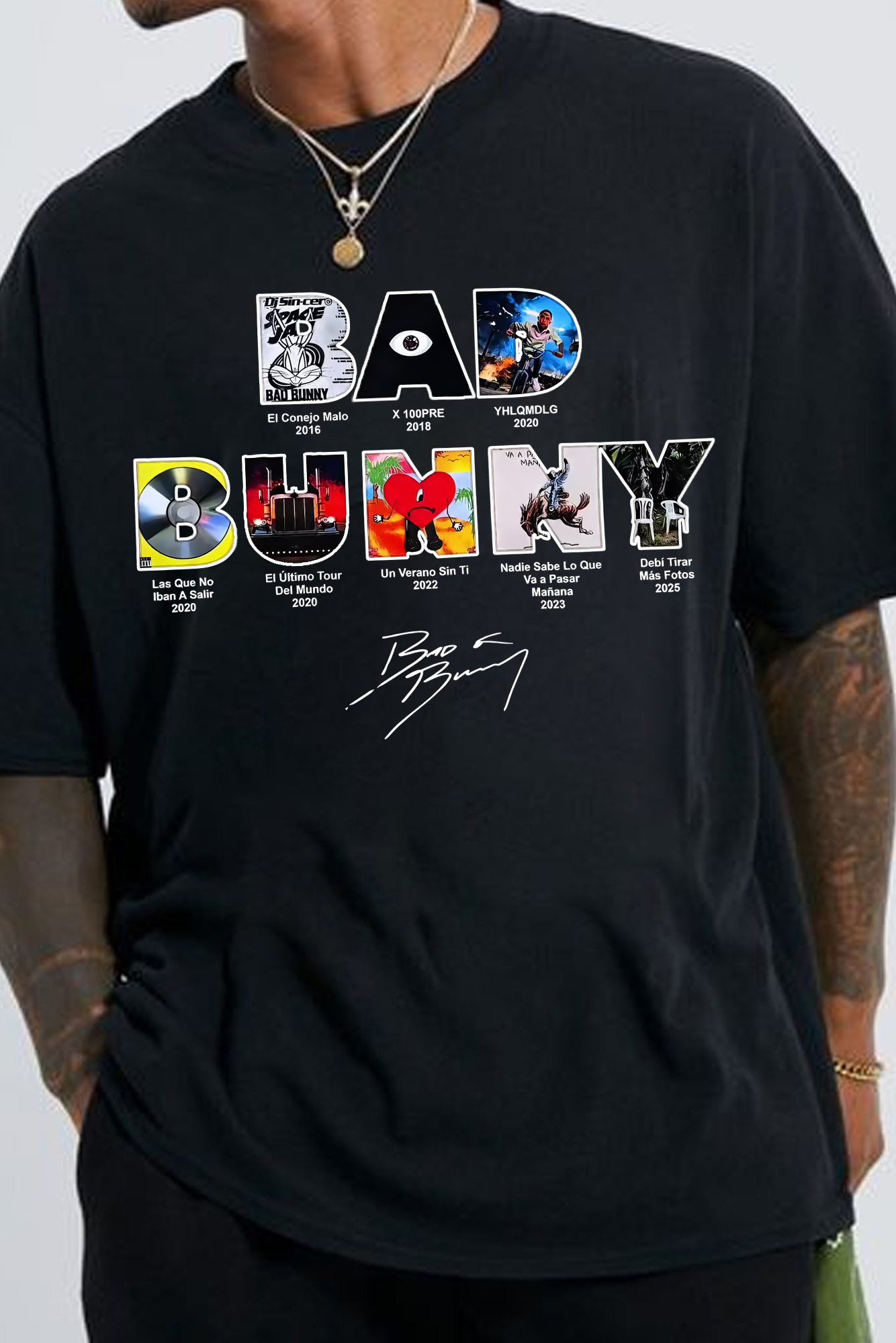 New T-Shirt Badbunny Albums Merch, Shirt Badbunny Albums Men’S