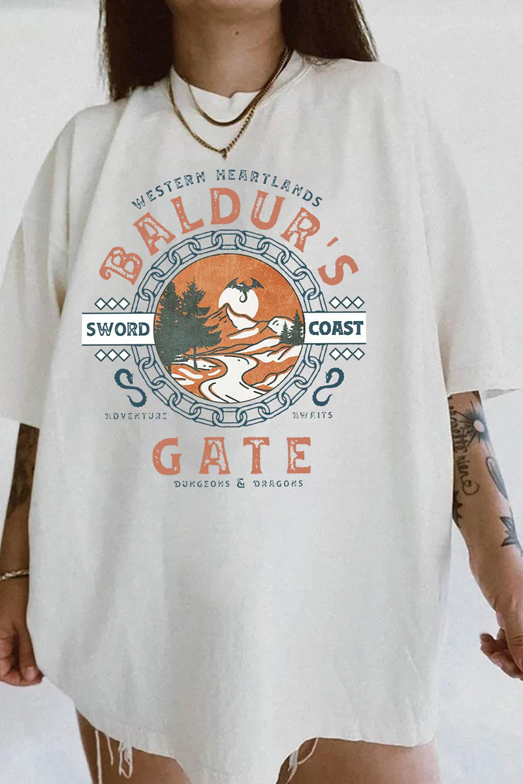 New T-Shirt Baldurs Gate Merch, Shirt Baldurs Gate 3 Adventure Awaits For Women