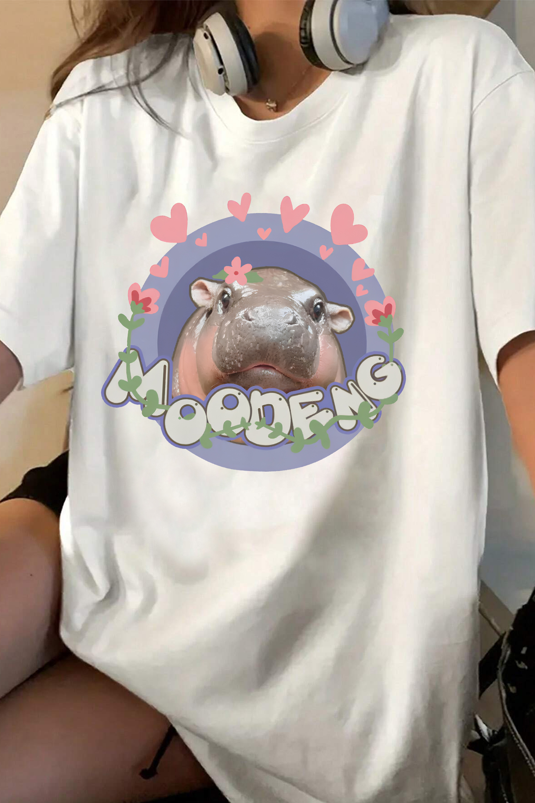 New T-Shirt Baby Hippo Merch, Shirt Baby Hippo Moo Deng For Women
