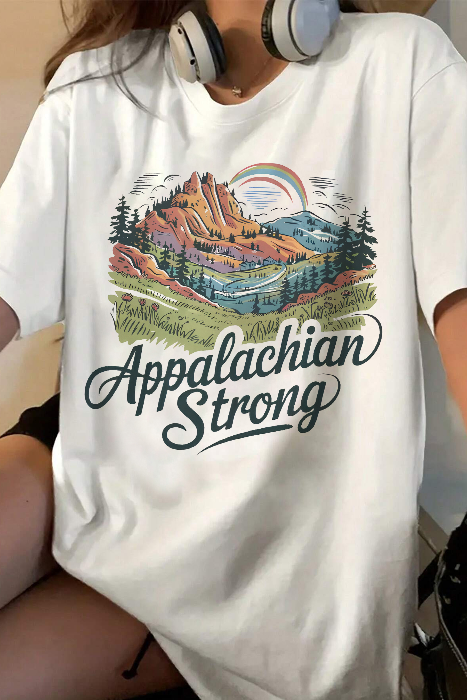 New T-Shirt Appalachian Strong Merch, Shirt Appalachian Strong Western Graphic  For Women