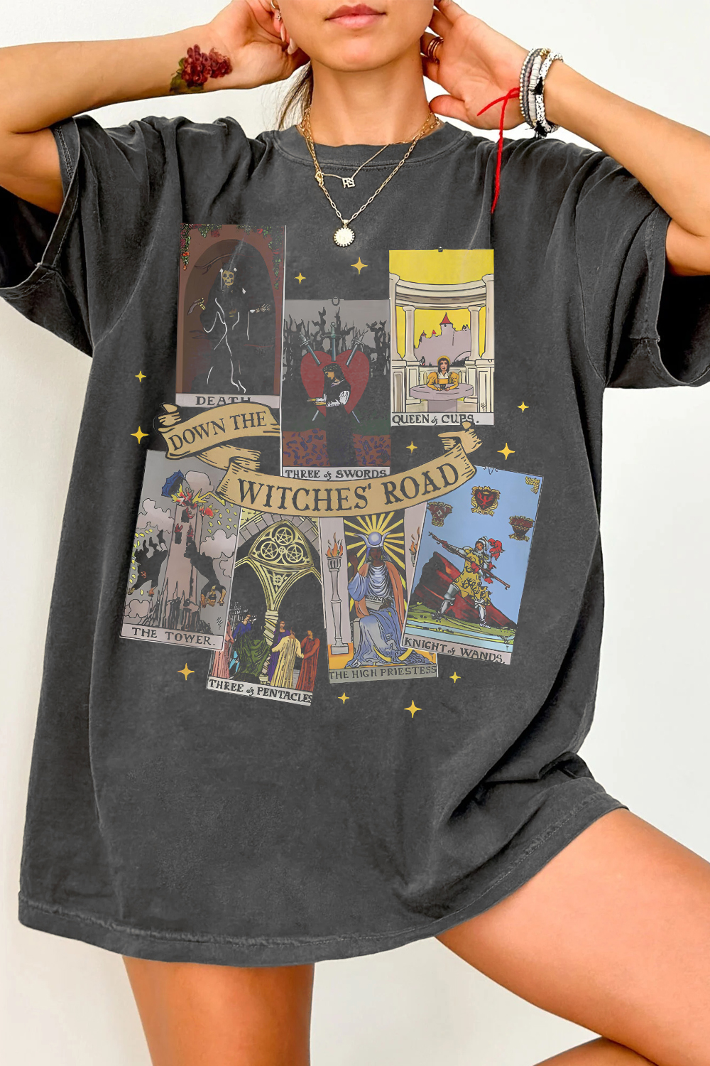 New T-Shirt Agatha All Merch, Shirt Agatha All Along Tarot Cards For Women