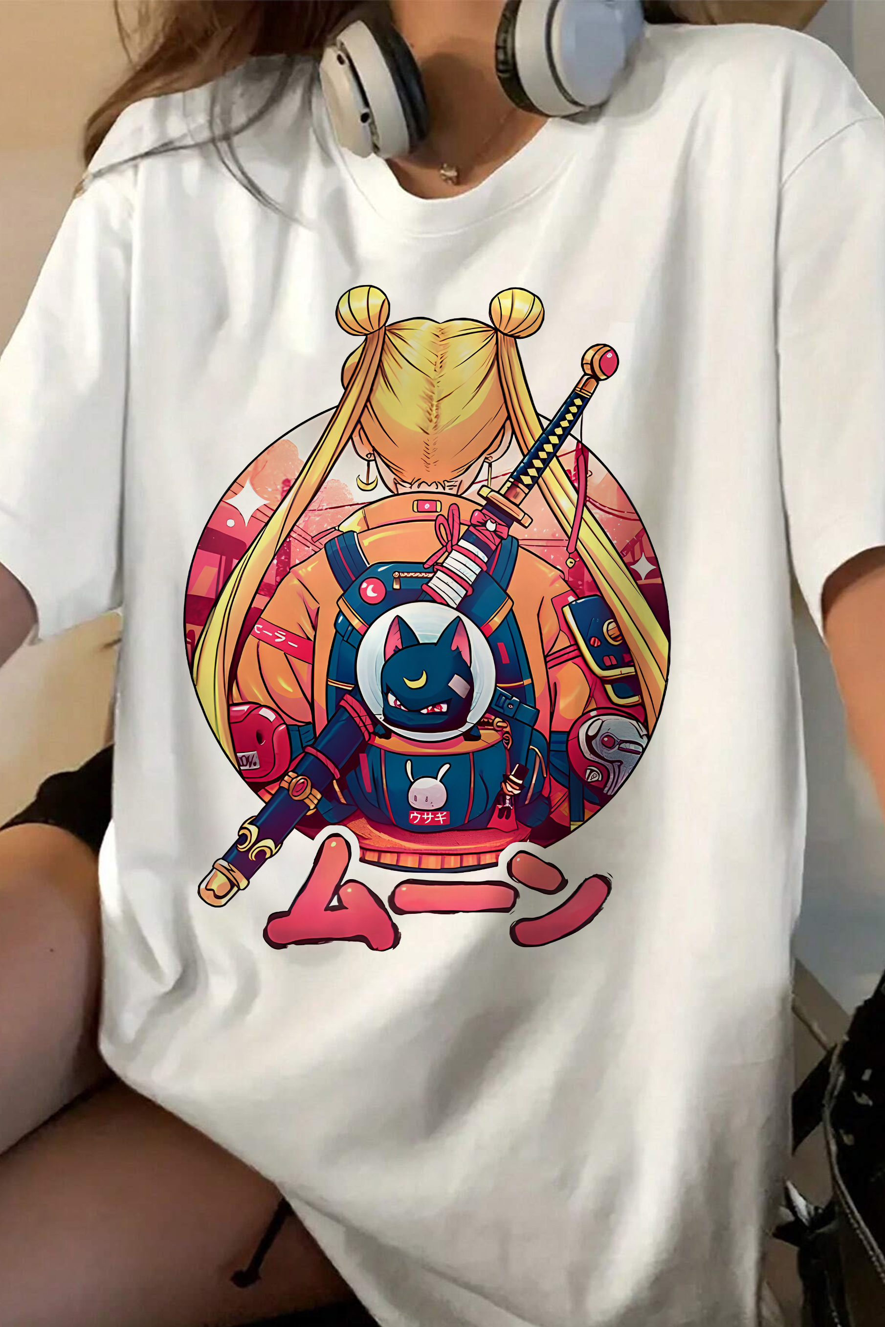 New T-Shirt 80S Sailor Merch, Shirt 80S Sailor Moon Anime For Women