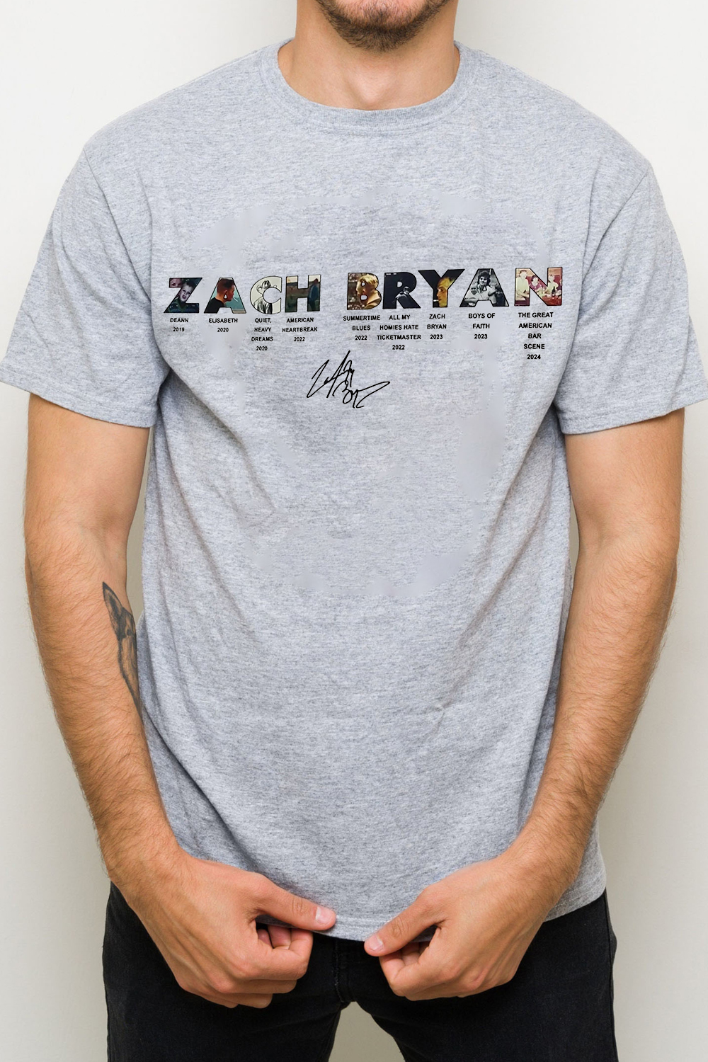 T-Shirt Zach Bryan Merch, Shirt Zach Bryan Short-Sleeved With Letters