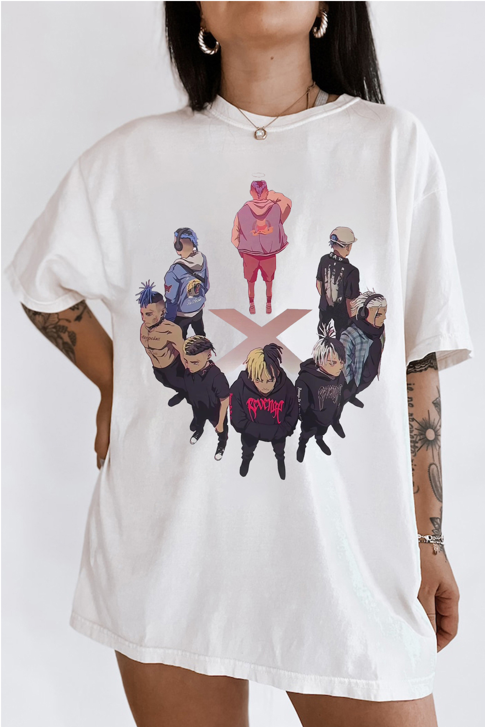 T-Shirt Xxxtentacion Cartoon Merch, Shirt Xxxtentacion Cartoon Commemorative Short-Sleeved