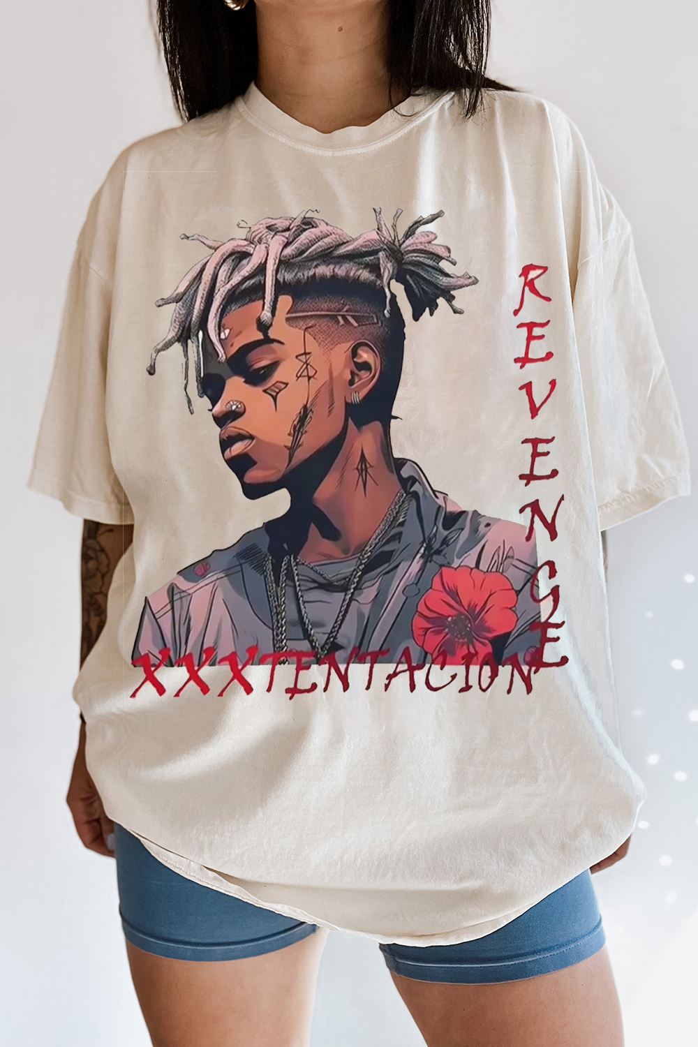 New T-Shirt Xxxtentacion Round Merch, Shirt Xxxtentacion Round Neck Women’S Short-Sleeved