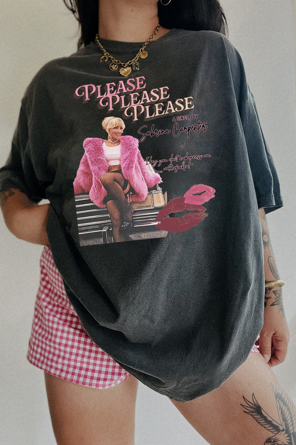 New T-Shirt Vintage Sabrina Merch, Shirt Vintage Sabrina Carpenter Please Please Please For Women