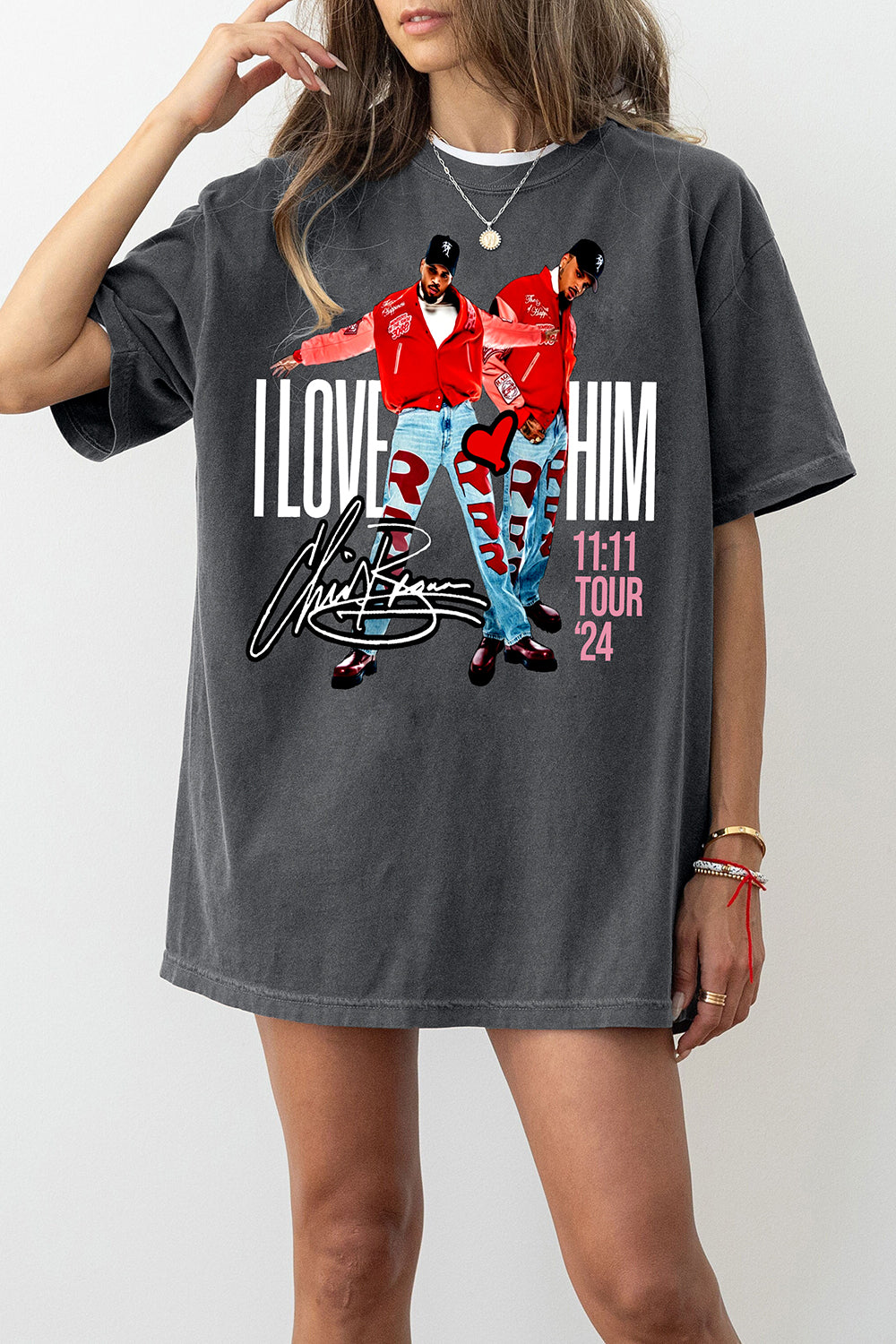 T-Shirt Vintage Chris Merch, Shirt Vintage Chris Brown 11:11 Tour For Women