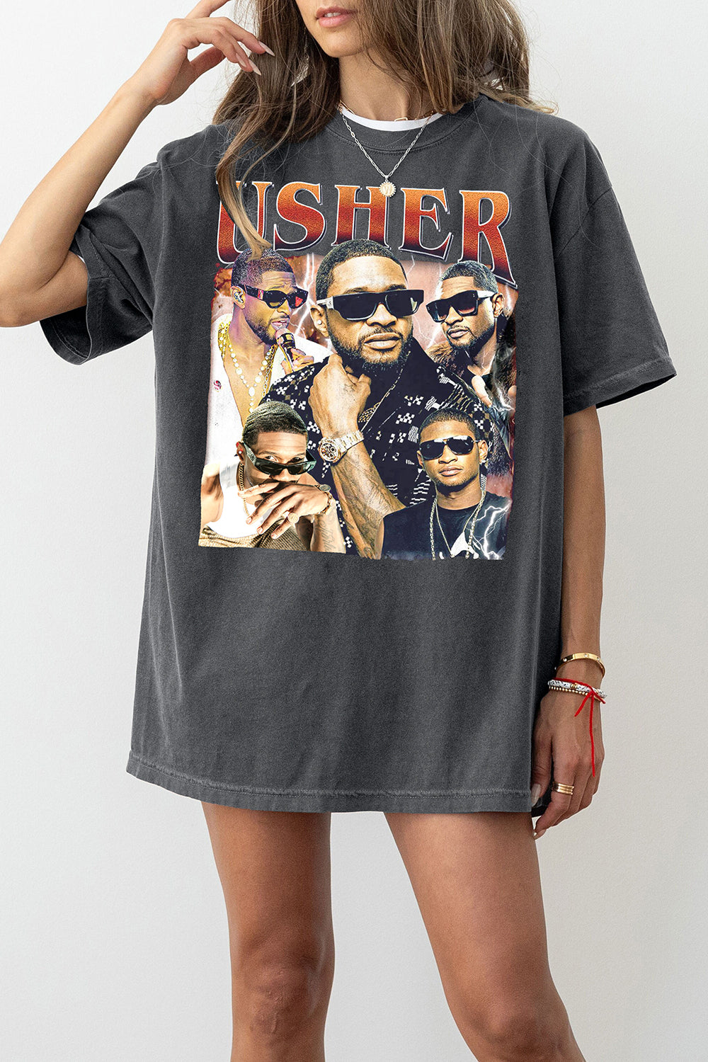 New T-Shirt Usher Vintage Merch, Shirt Usher Vintage Graphic For Women