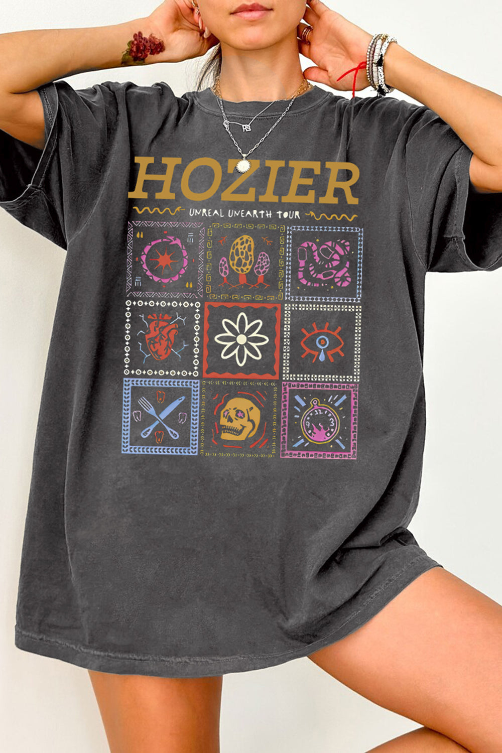 New T-Shirt Unreal Unearth Merch, Shirt Unreal Unearth Hozier Tour 2024 For Women