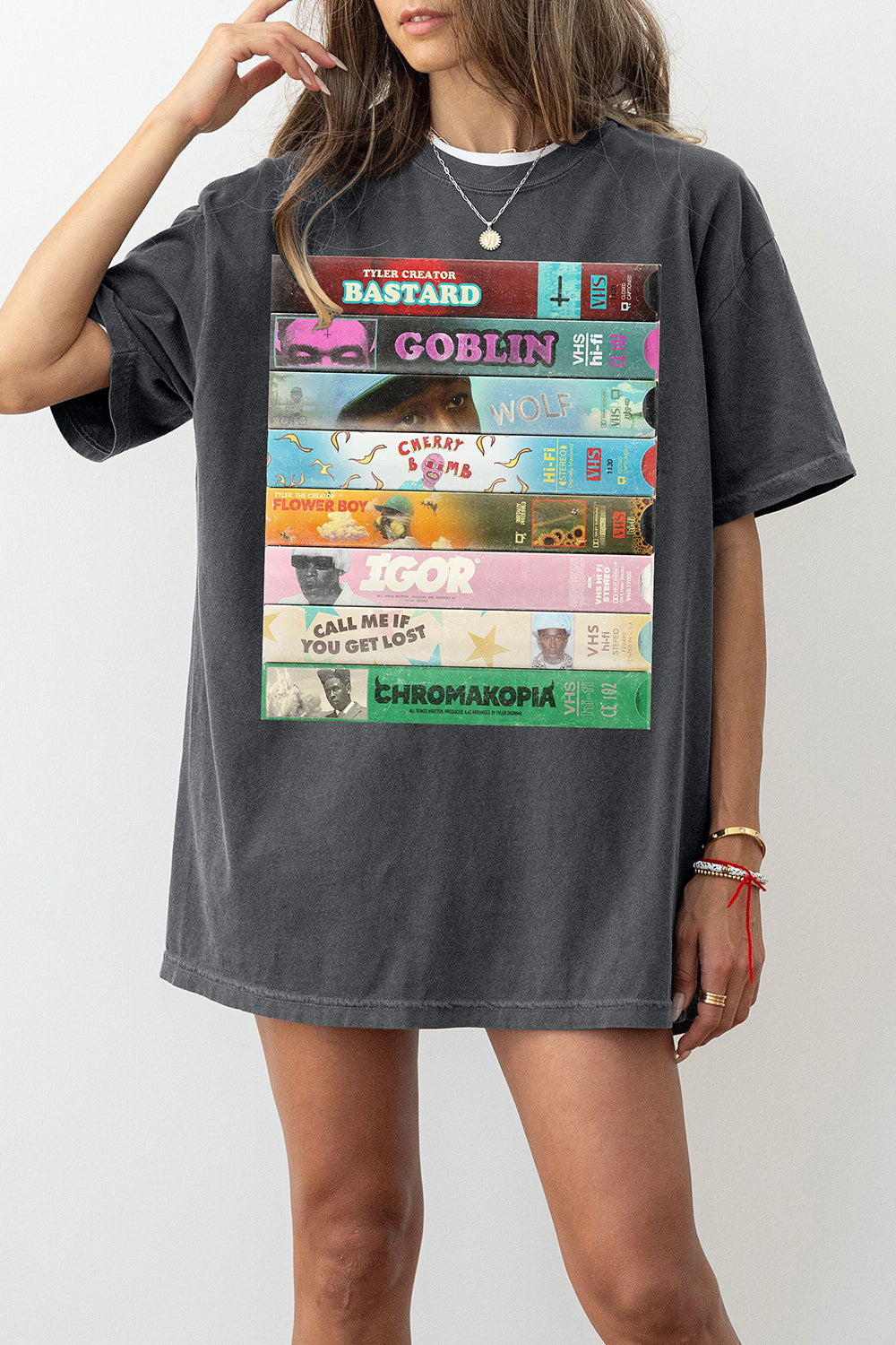 New T-Shirt Tyler The Merch, Shirt Tyler The Creator Vhs Discography For Women