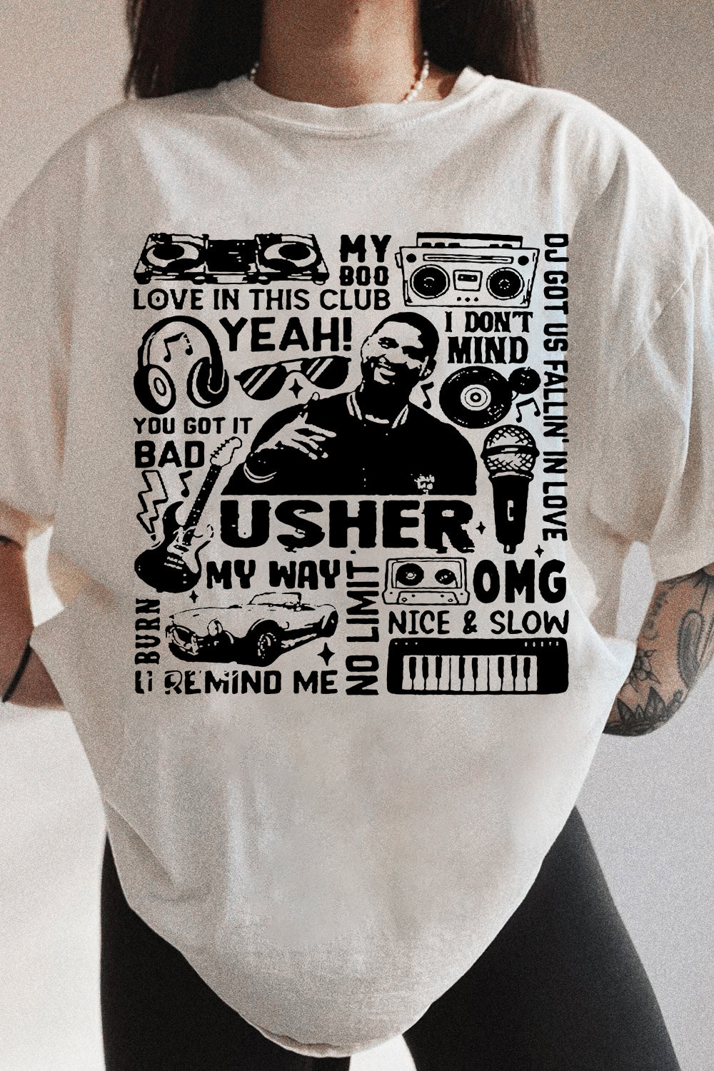 T-Shirt Usher 2024 Merch, Shirt Usher 2024 Tour Usher Past Present Future World Tour For Women