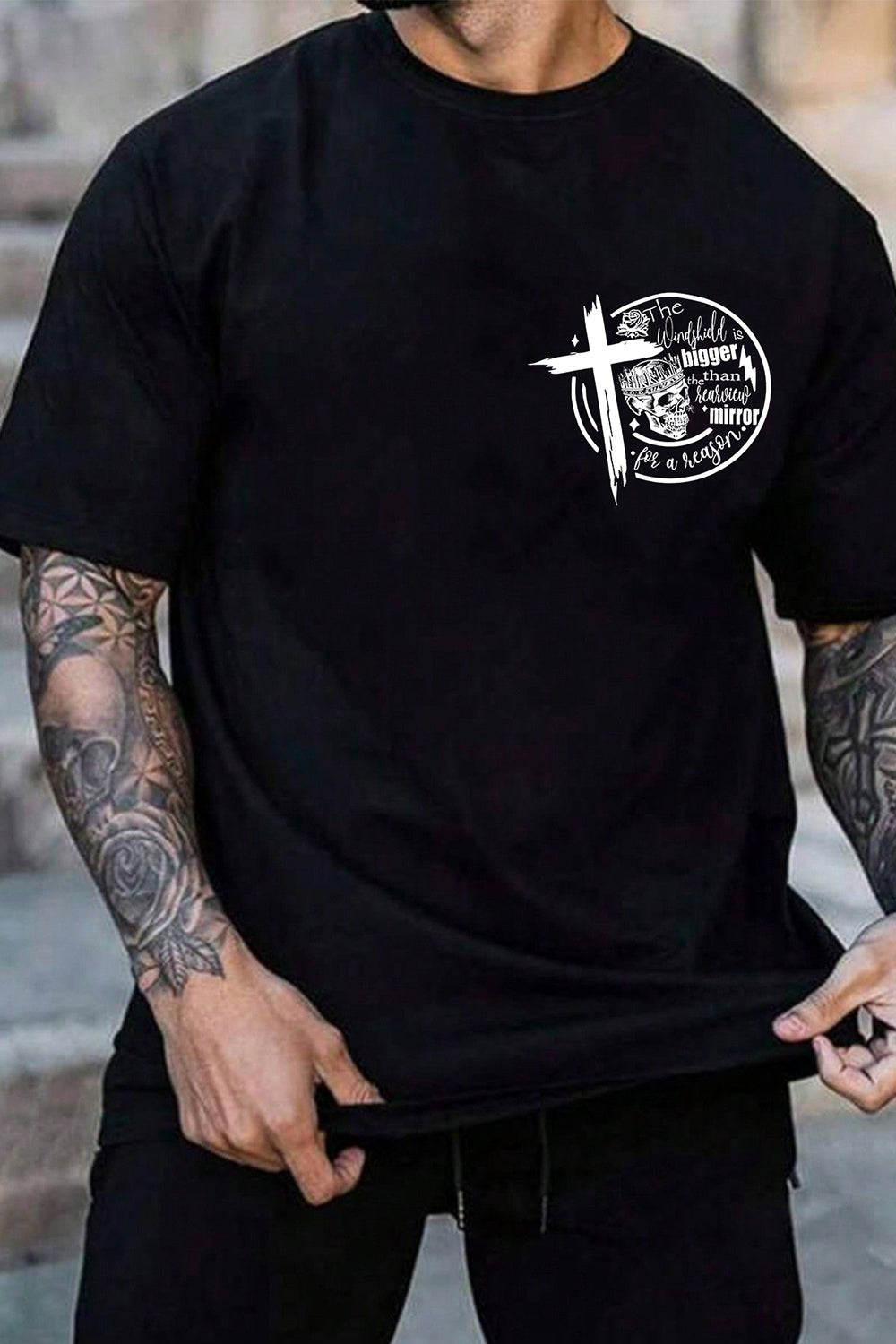 New T-Shirt The Windshield Merch, Shirt The Windshield Is Bigger Than The Rearview Mirror Jelly Roll For Men