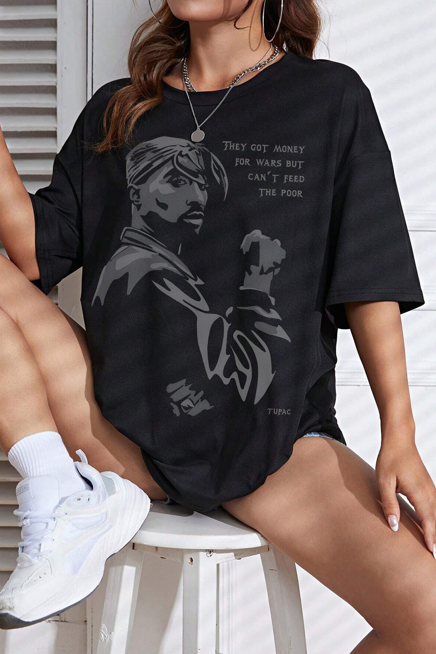 New T-Shirt Tupac Money Merch, Shirt Tupac Money For Wars For Women