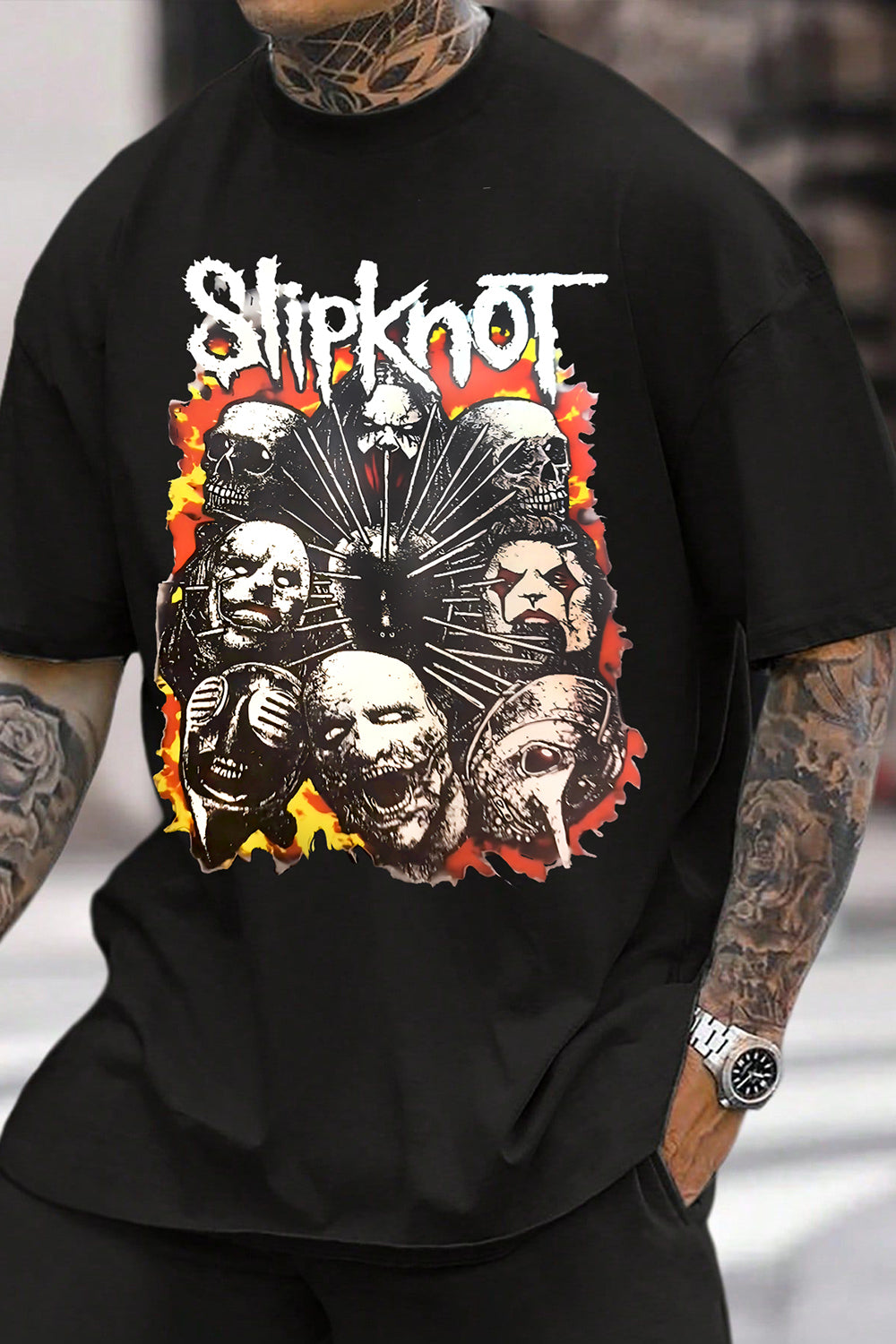 T-Shirt Slipknot Rock Merch, Shirt Slipknot Rock Band Graphic For Men