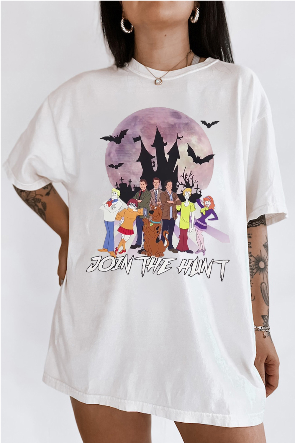 New T-Shirt Supernatural Cartoon Merch, Shirt Supernatural Cartoon Personality Print Short-Sleeved
