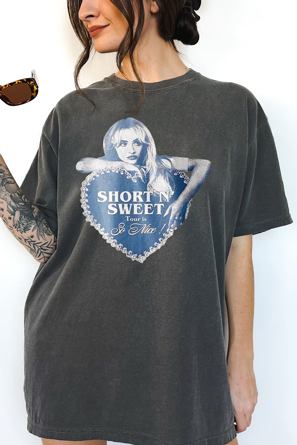New T-Shirt Sabrina Carpenter Merch, Shirt Sabrina Carpenter Short N’ Sweet Tour For Women