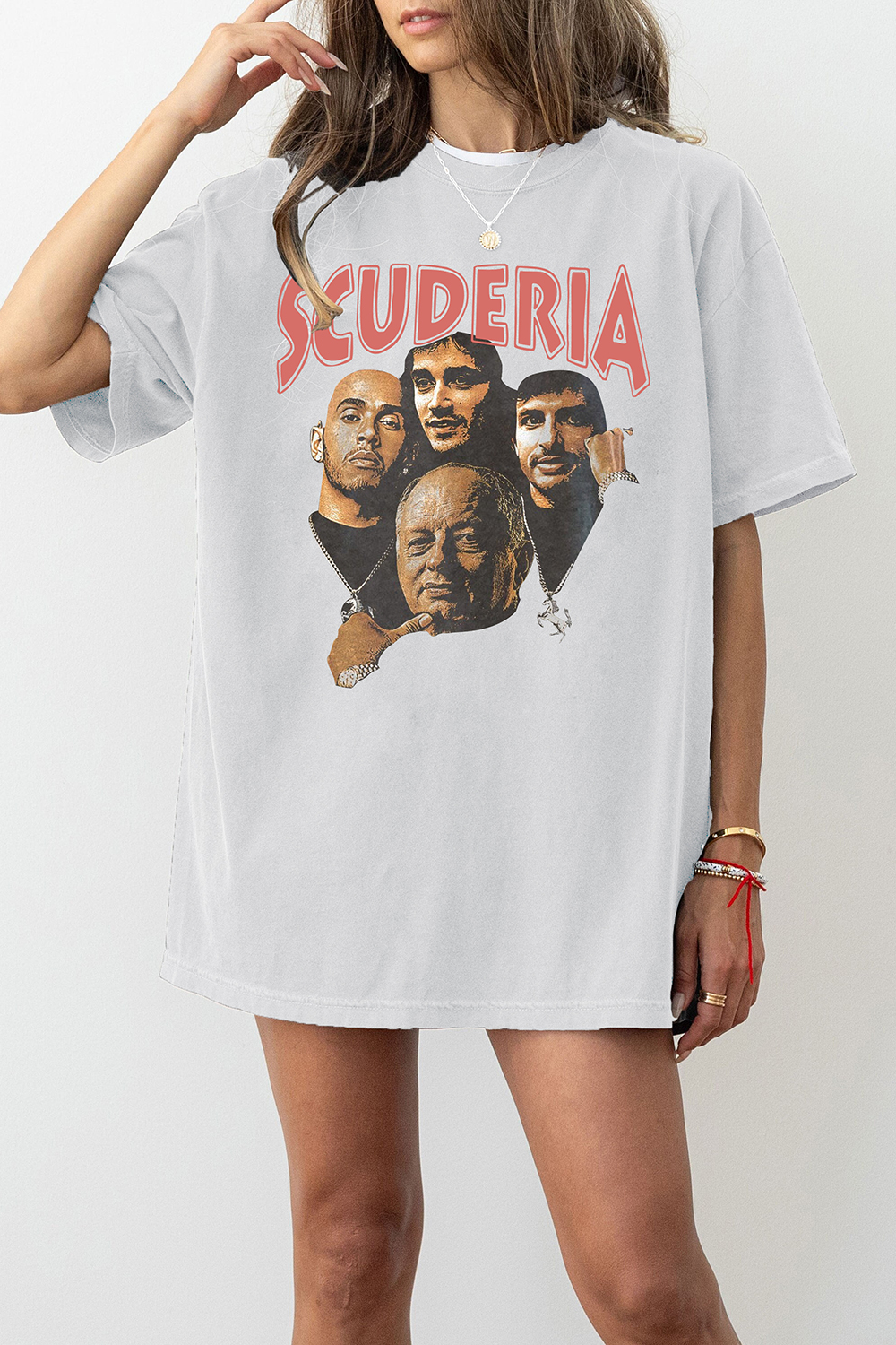 New T-Shirt Scuderia F1 Merch, Shirt Scuderia F1 Team Parody Graphic For Women