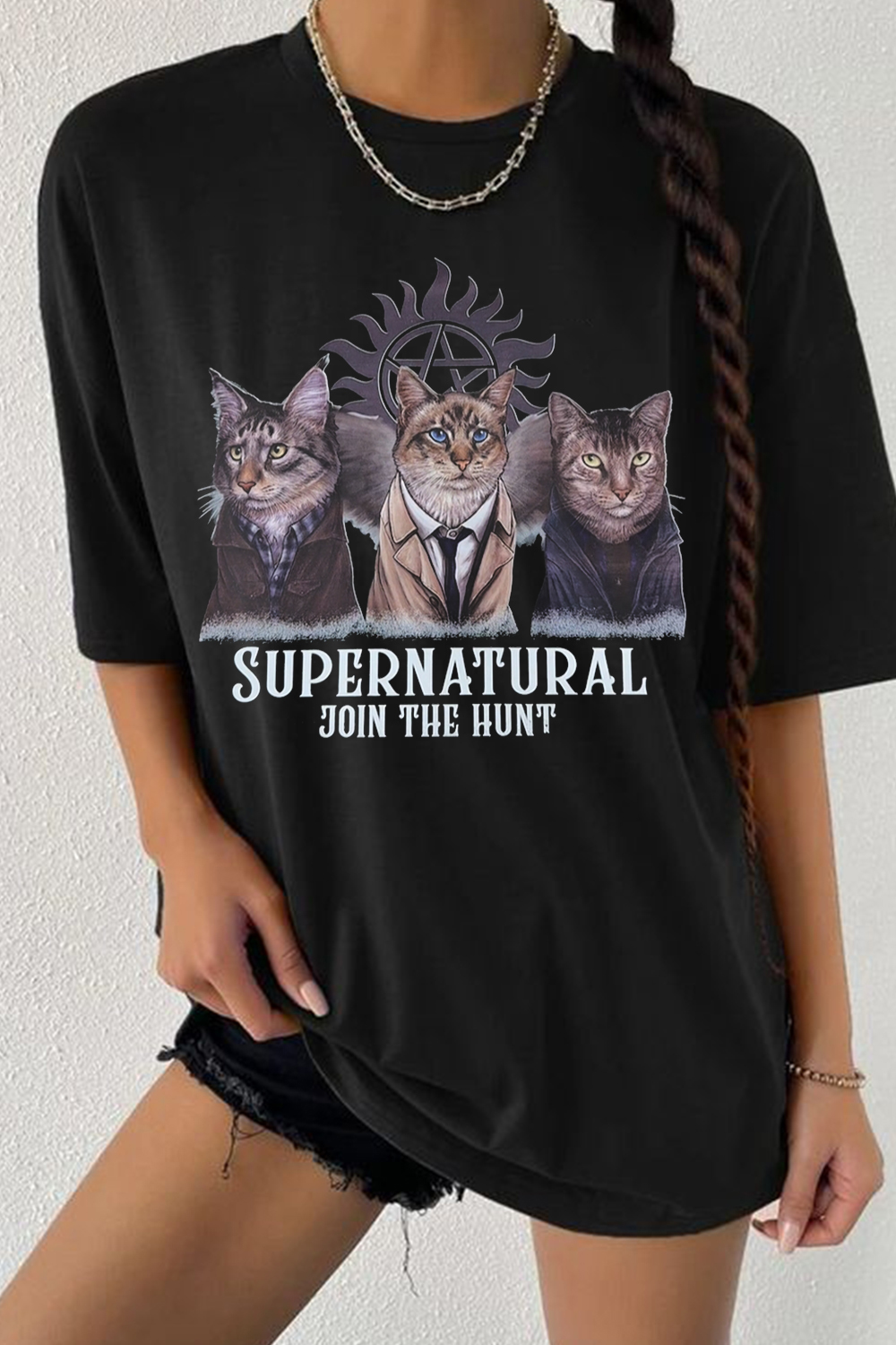 New T-Shirt Scoobynatural Cat Merch, Shirt Scoobynatural Cat Print Short-Sleeved
