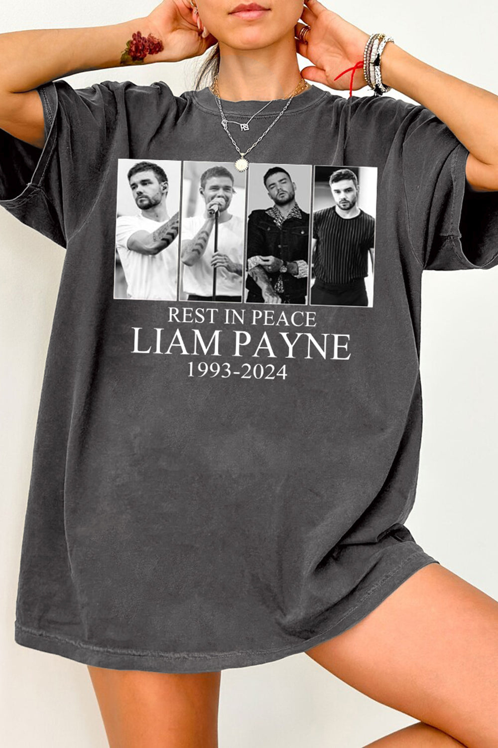 T-Shirt Rest In Merch, Shirt Rest In Peace Liam Payne 1993-2024 Vintage For Women