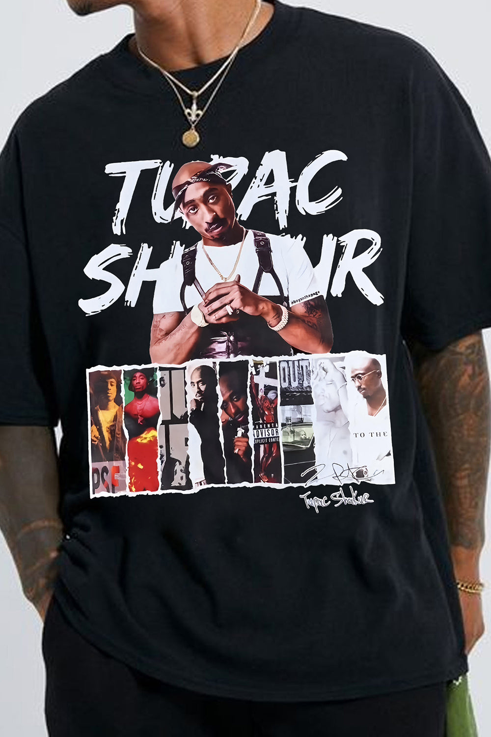 T-Shirt Rapper 2Pac Merch, Shirt Rapper 2Pac Album Graphic For Men