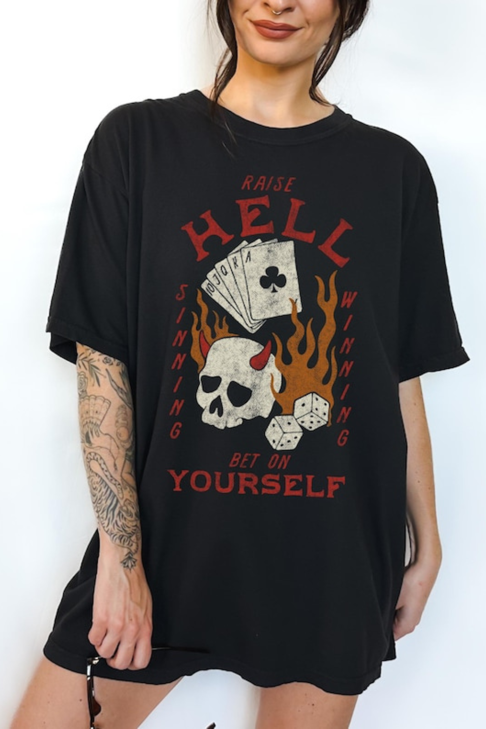 New T-Shirt Raise Hell Merch, Shirt Raise Hell Bet On Yourself Graphic For Women
