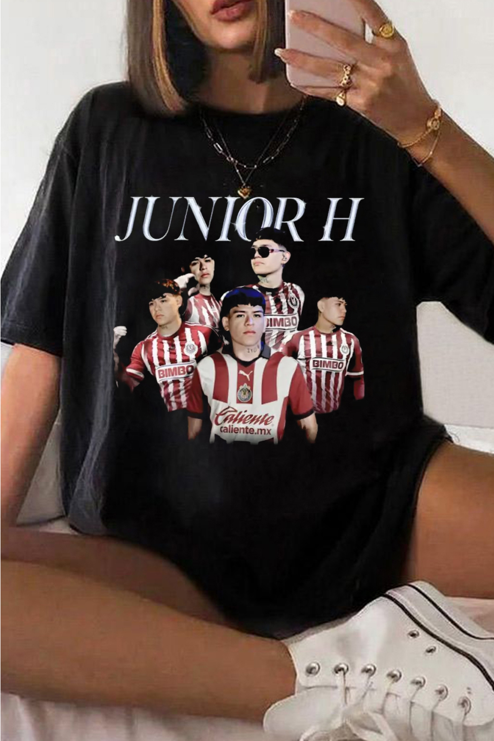 New T-Shirt Playera Junior Merch, Shirt Playera Junior H X Club Chivas