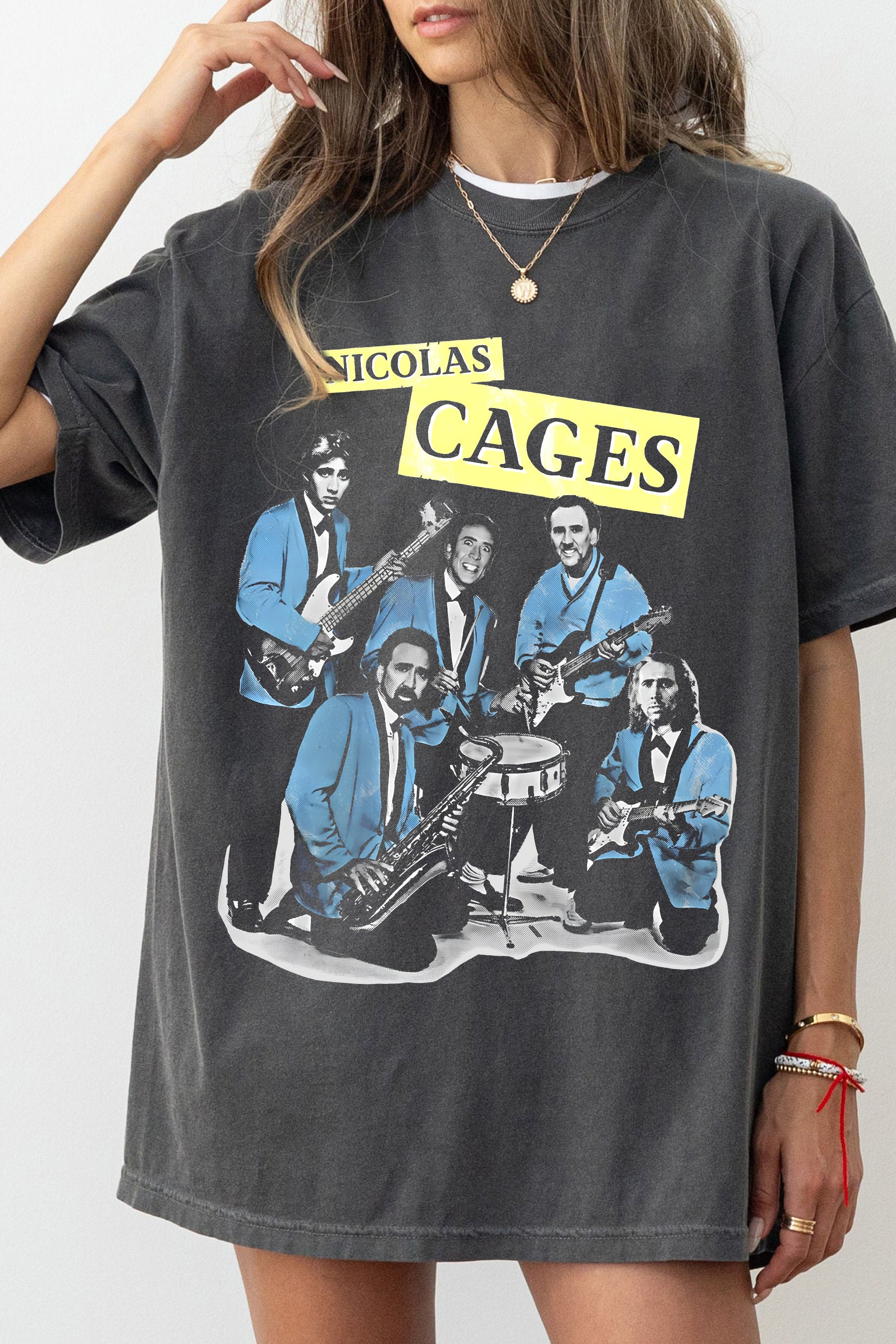 T-Shirt Nicolas Cage Merch, Shirt Nicolas Cage Band For Women