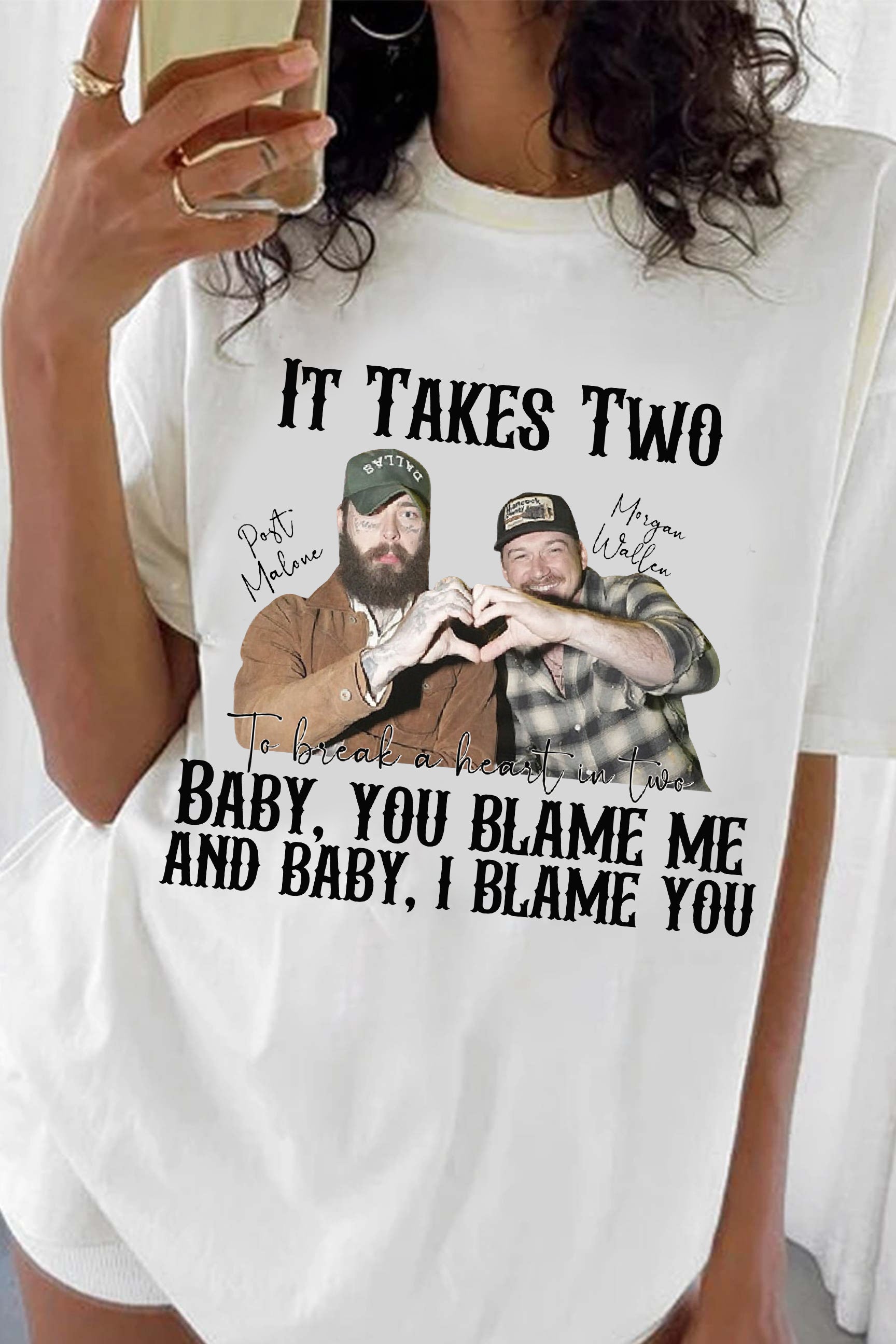 T-Shirt Morgan Wallen Merch, Shirt Morgan Wallen Post Malone It Takes Two I Had Some Help For Women