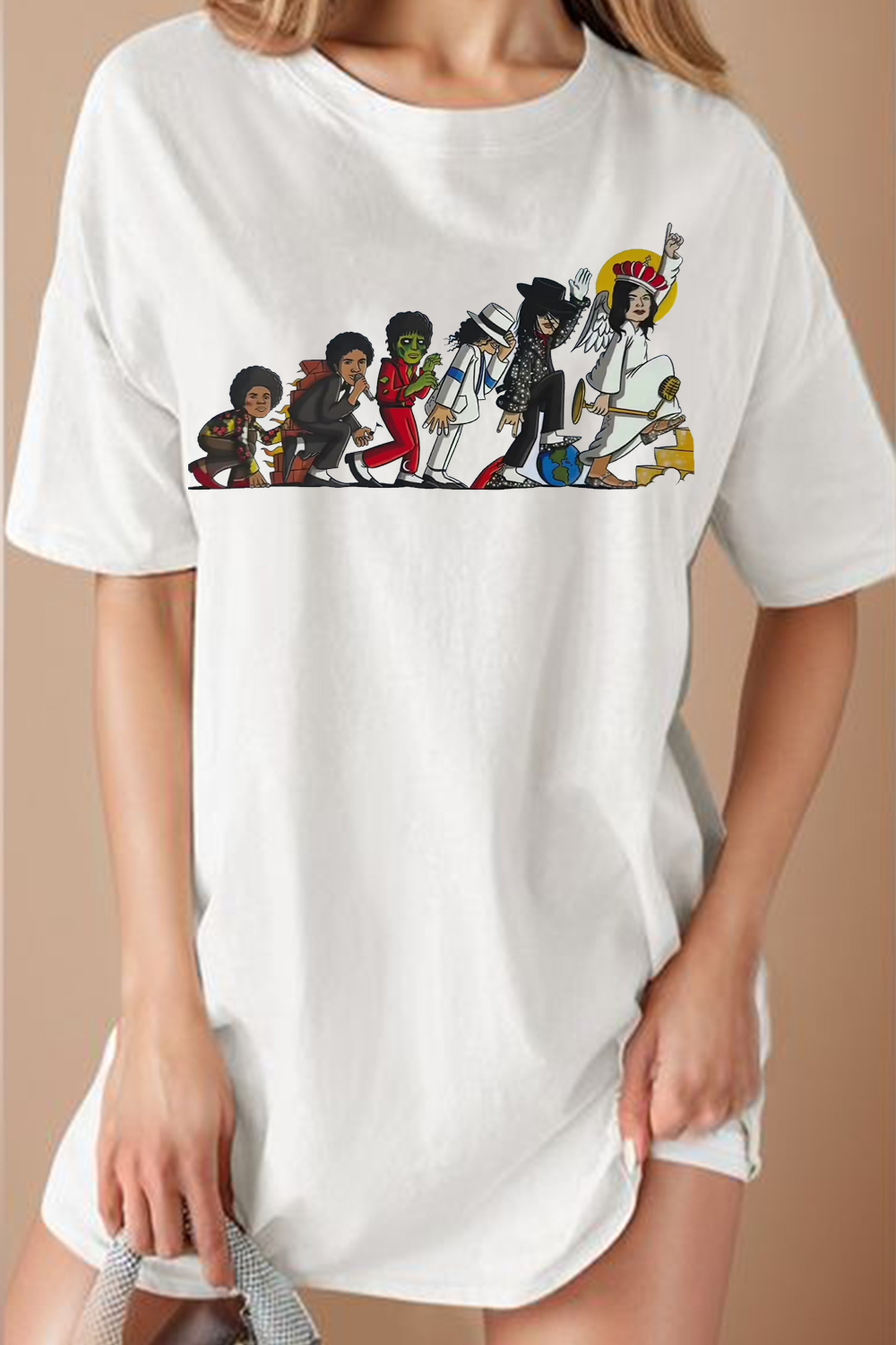 T-Shirt Michael Jackson Merch, Shirt Michael Jackson Print Women Short-Sleeved