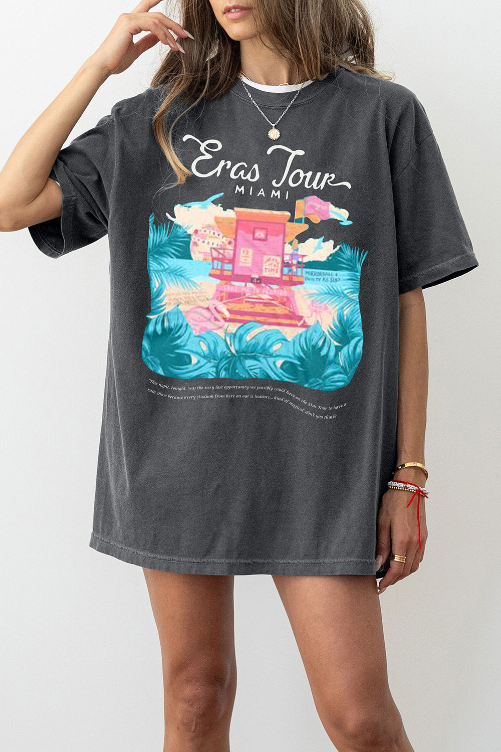 New T-Shirt Miami Eras Merch, Shirt Miami Eras Tour Night Three Lifeguard For Women