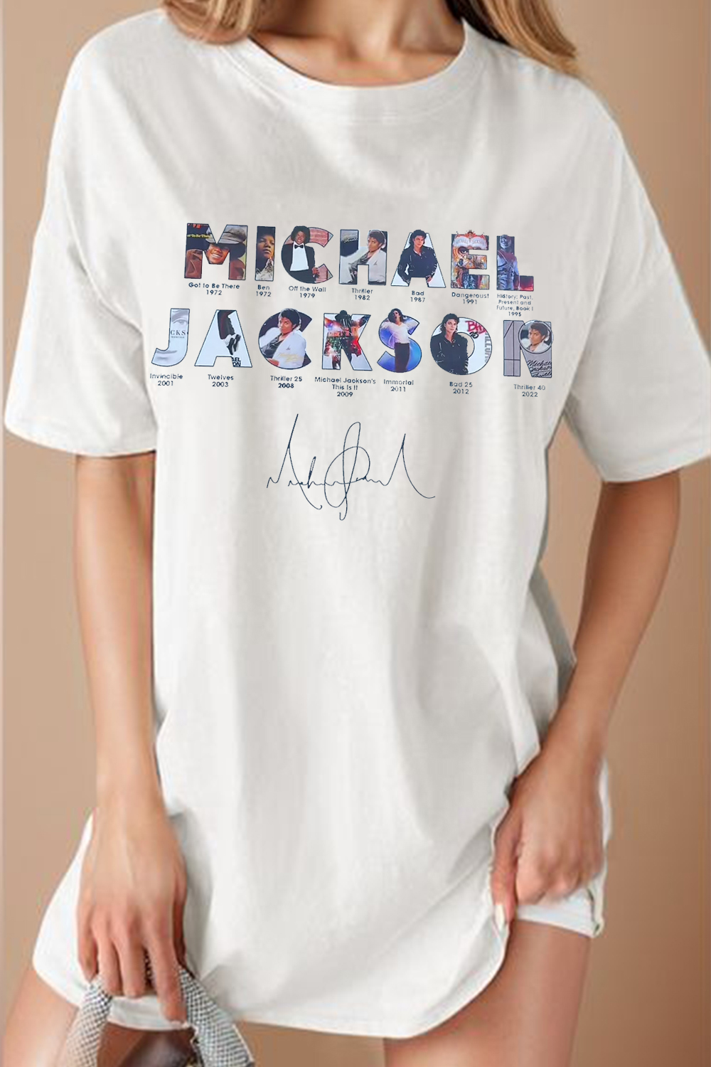 New T-Shirt Michael Jackson Merch, Shirt Michael Jackson Print Short-Sleeved