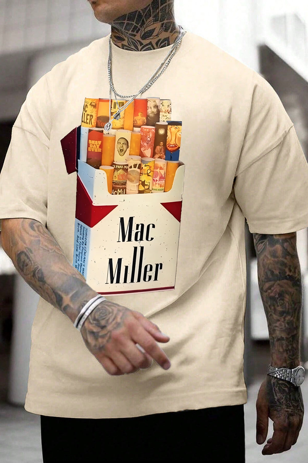 New T-Shirt Mac Miller Merch, Shirt Mac Miller Cigarette Case Graphic For Men