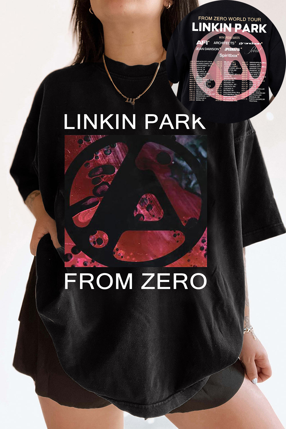 New T-Shirt Linkin Park Merch, Shirt Linkin Park From Zero World Tour 2025 For Women